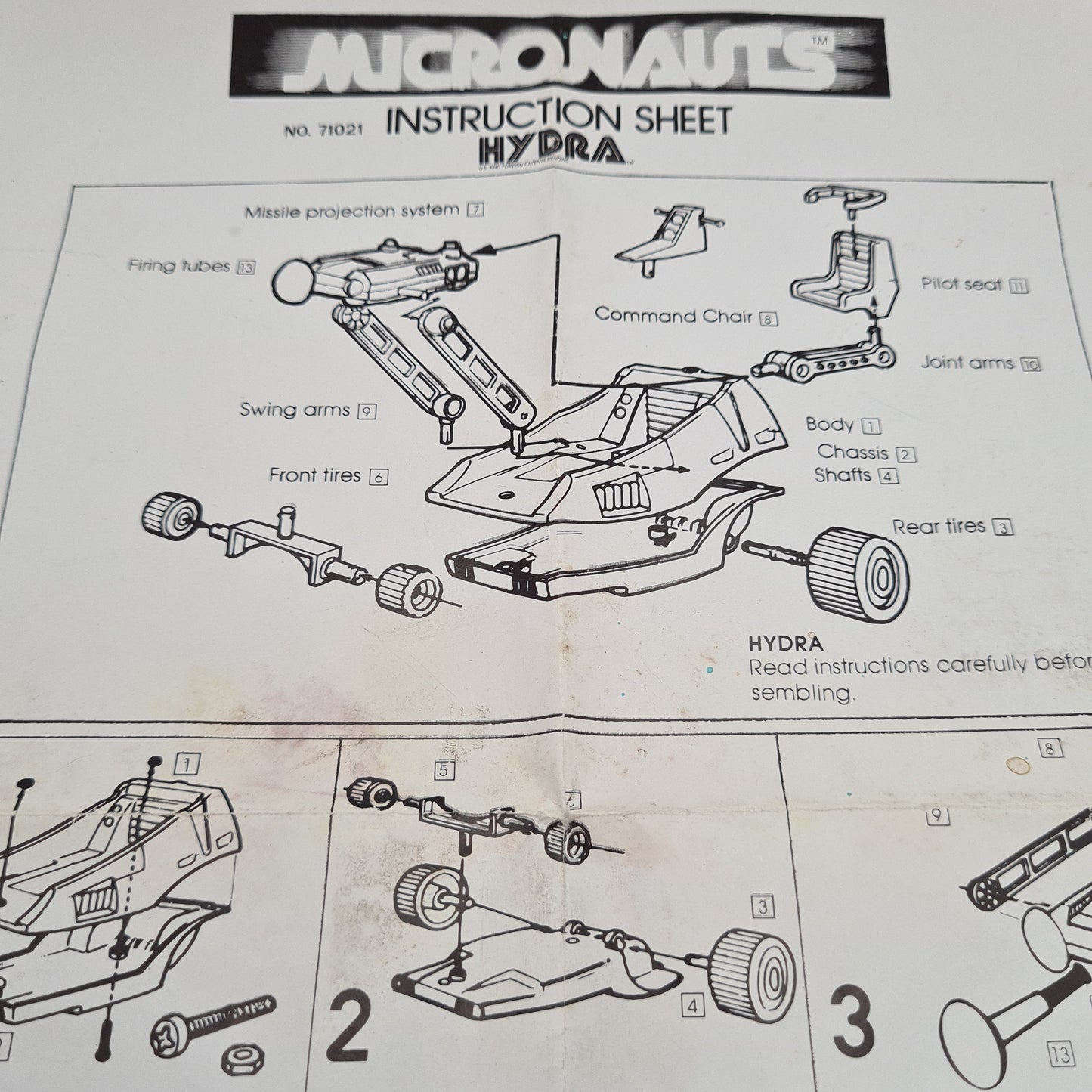 Micronauts Hydra Instruction Sheet W11