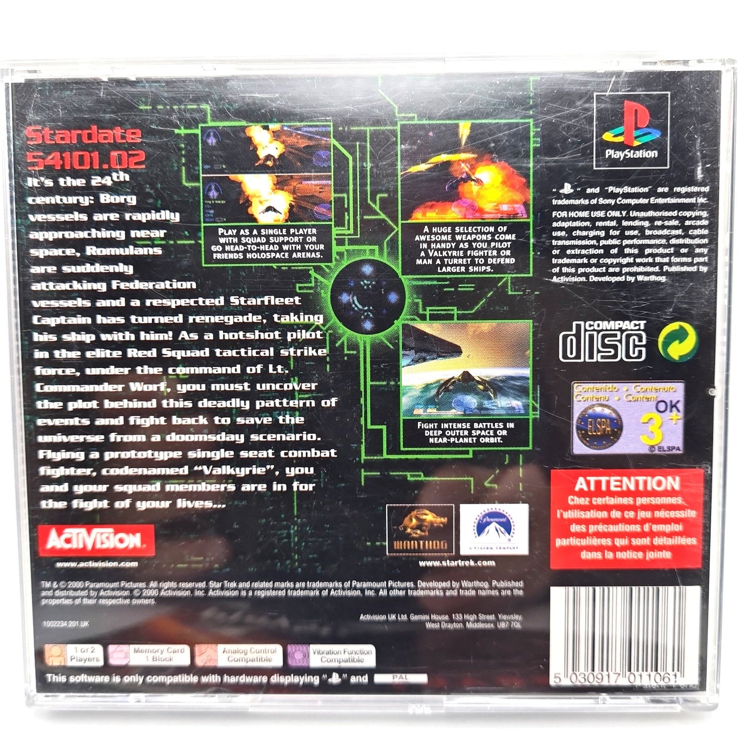 Star Trek Invasion Sony Playstation 1 Game