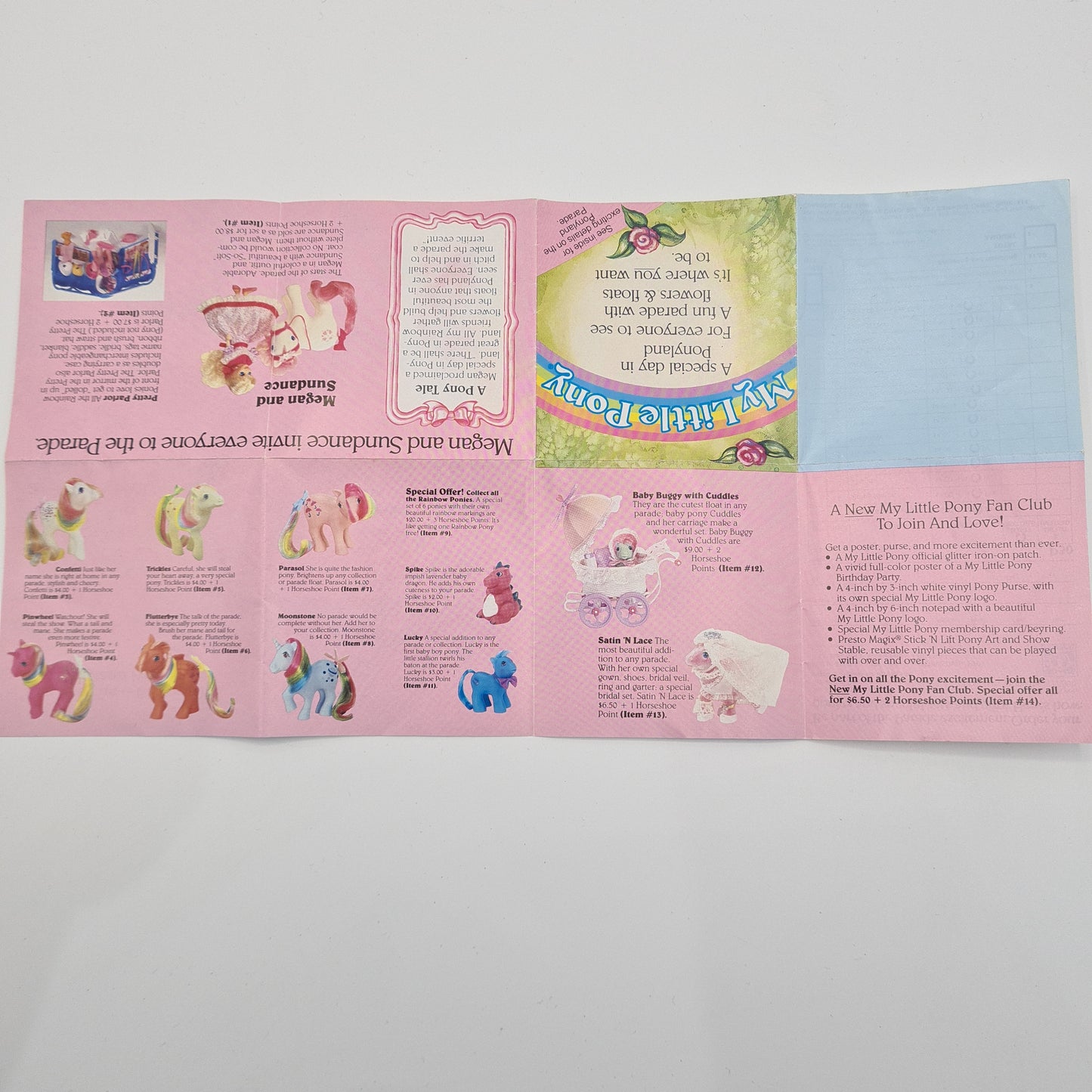 My Little Pony Vintage 1987 Leaflet Brochure Pamphlet W13