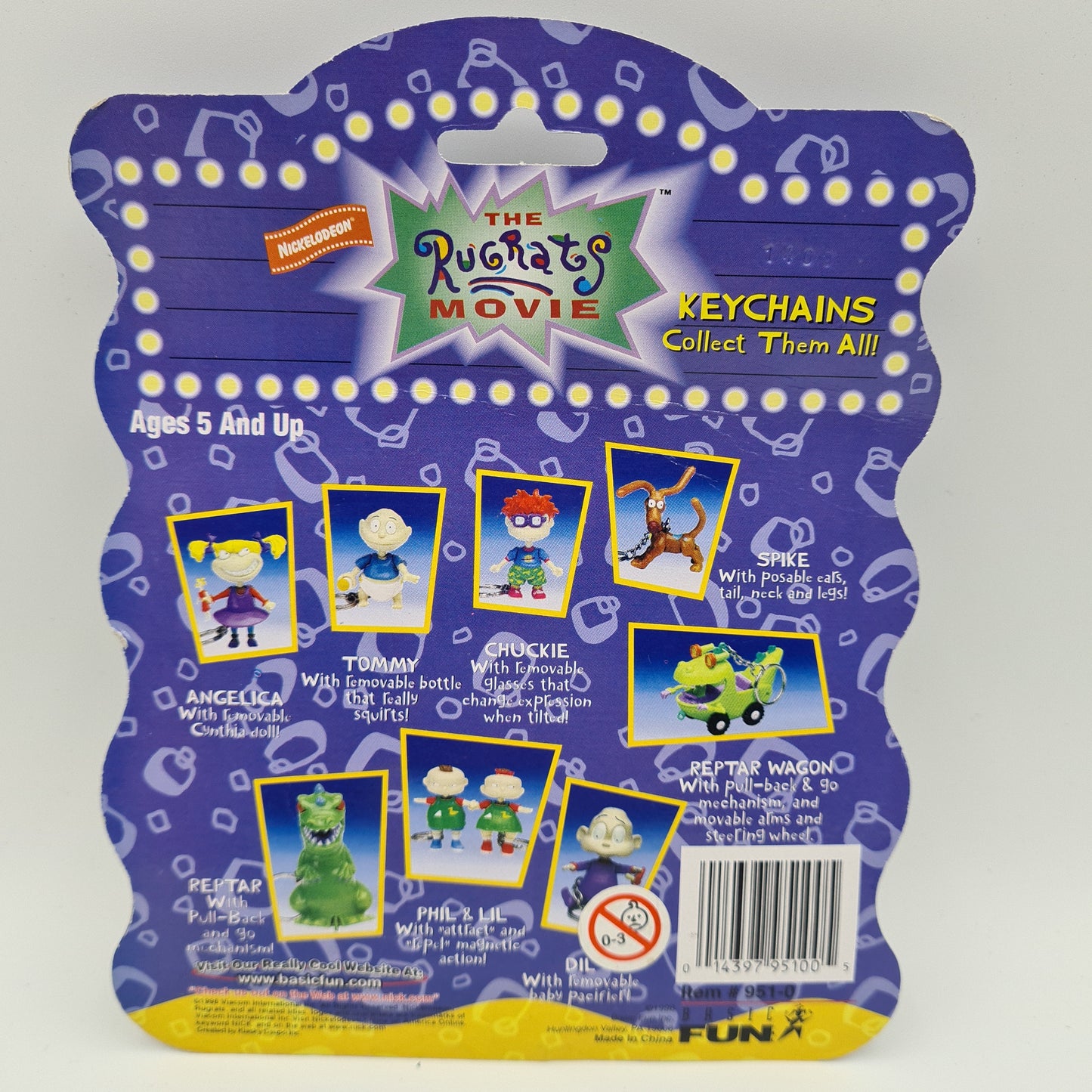 RUGRATS PHIL & LIL BASIC FUN KEY CHAIN FACTORY PACKAGED W8