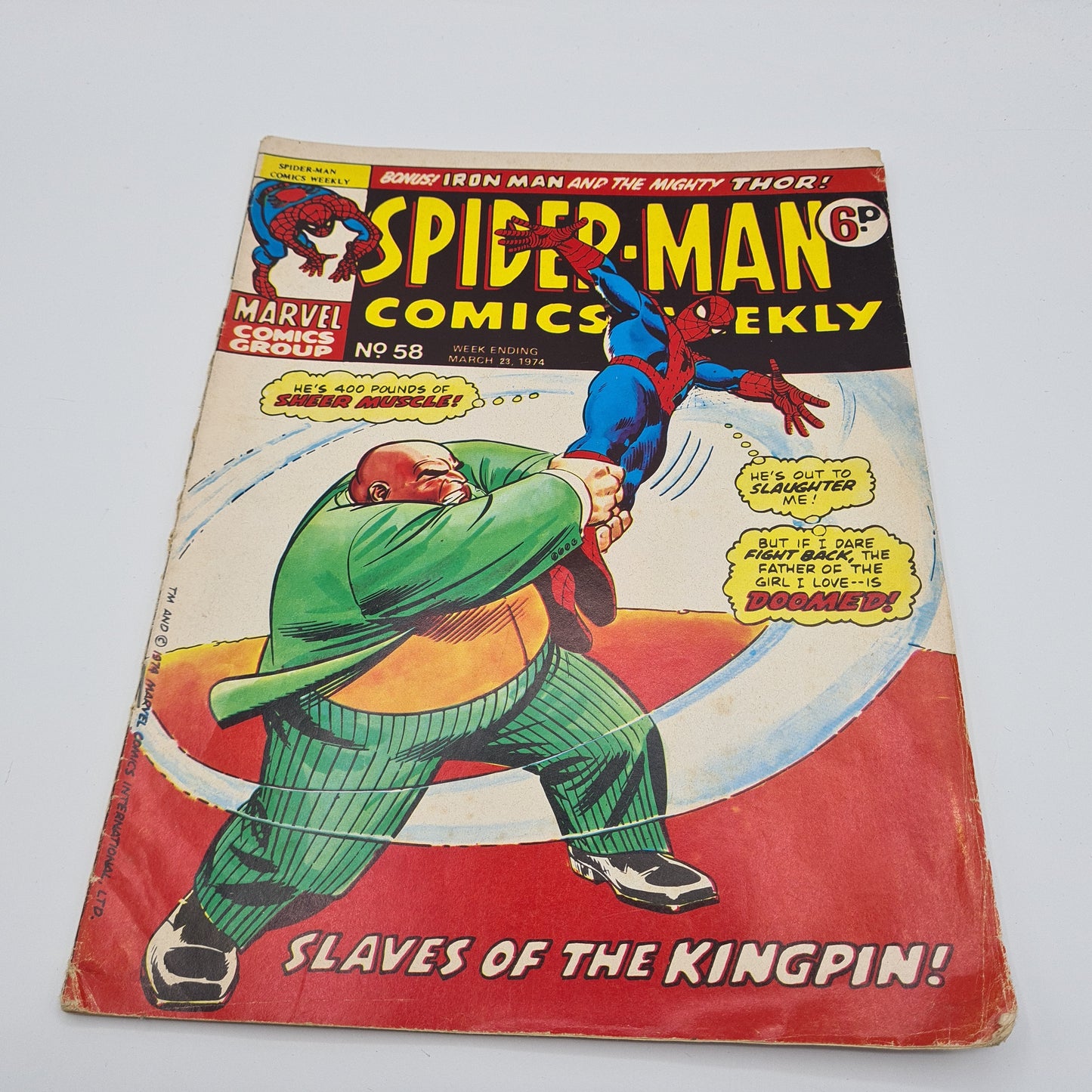 Spider-Man Comics Weekly #58 Marvel Comics Group UK 23 March 1974 99p