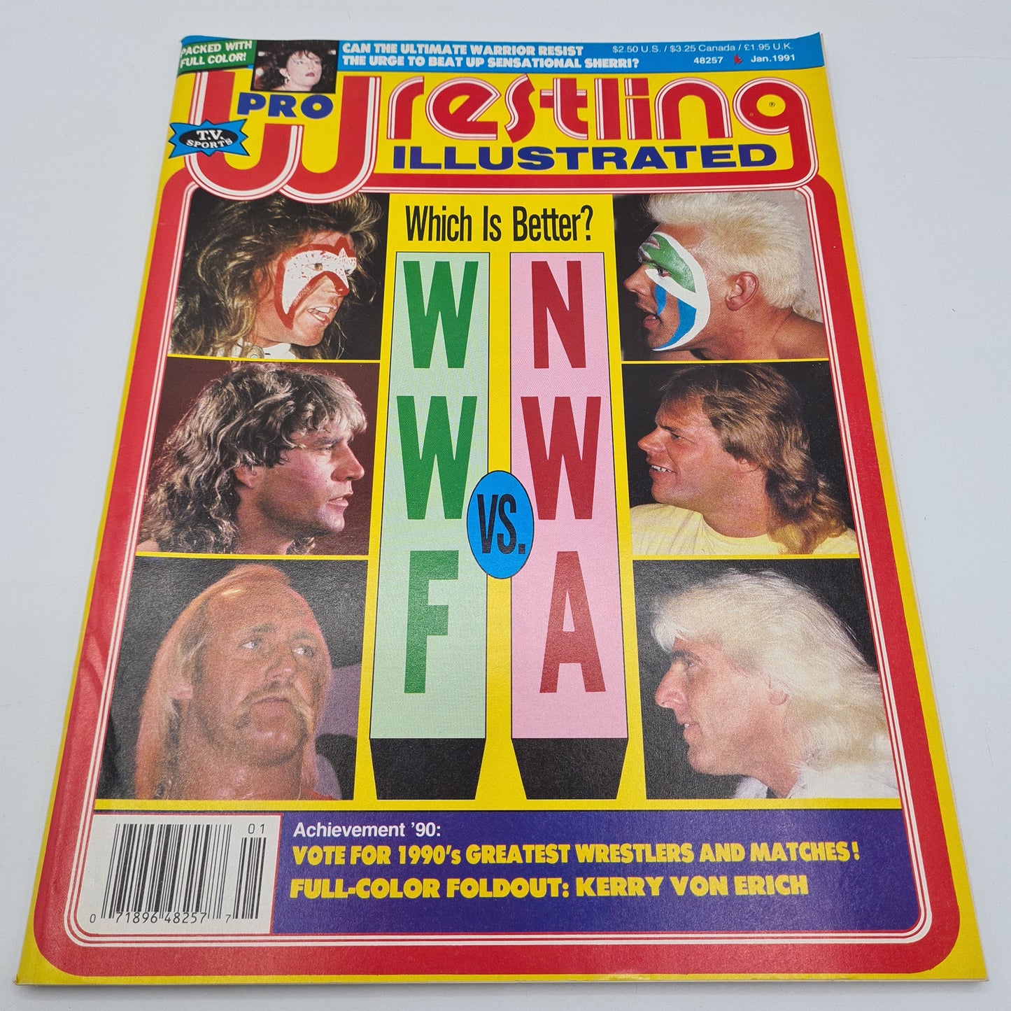 Pro Wrestling Illustrated Magazine Jan 1991 Hulk Hogan Sting Warrior