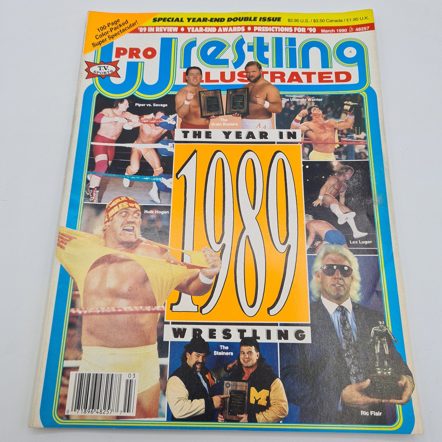 Pro Wrestling Illustrated Magazine March 1990 Hulk Hogan Rick Flair WCW WWF