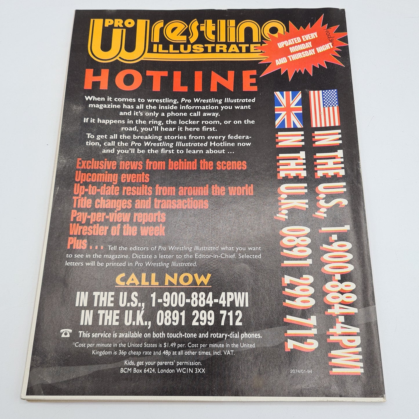 Pro Wrestling Illustrated Magazine December 1994 Hulk Hogan Bret Hart WWF WCW
