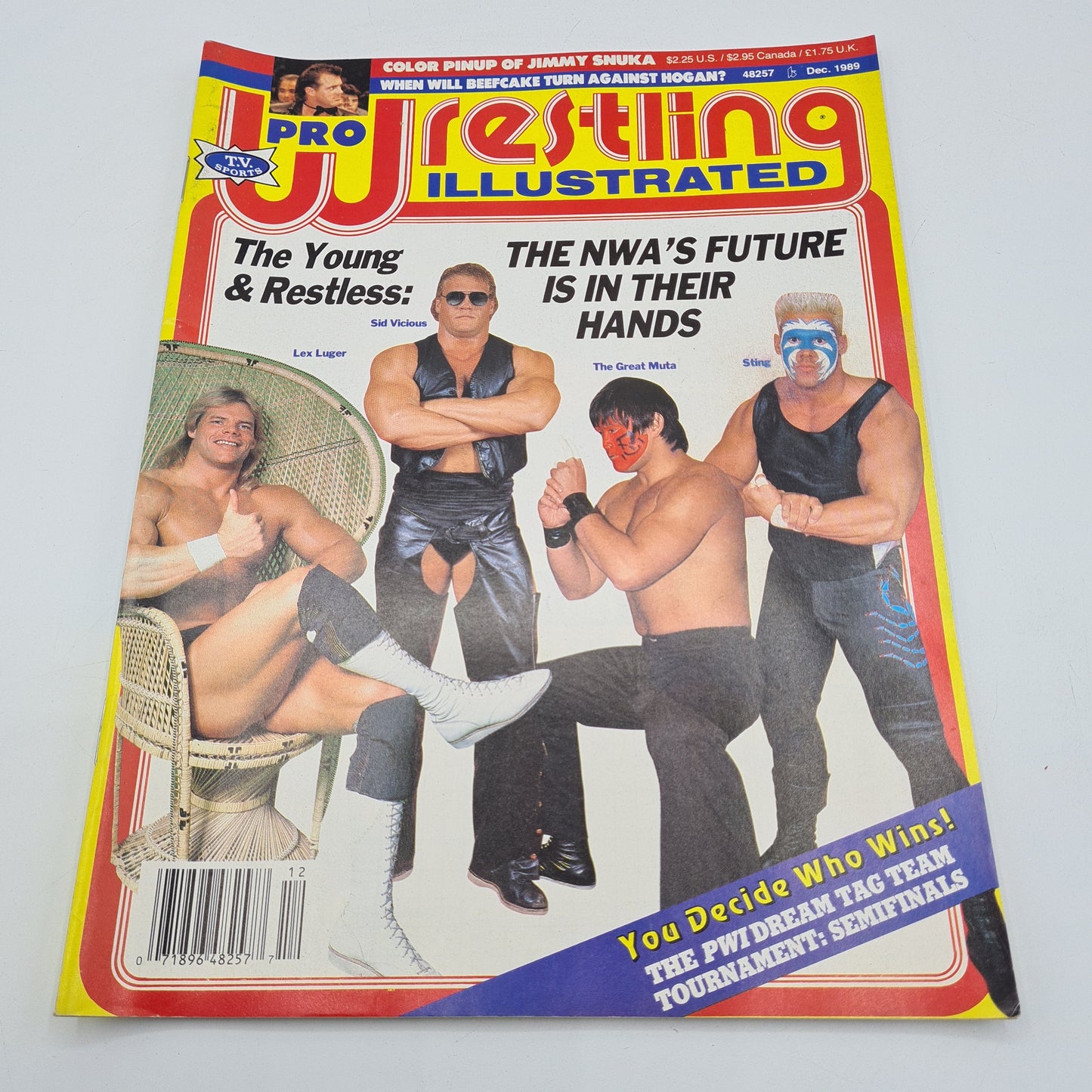 Pro Wrestling Illustrated Magazine December 1989 Sid Vicious Sting Lex Luger WWF WCW