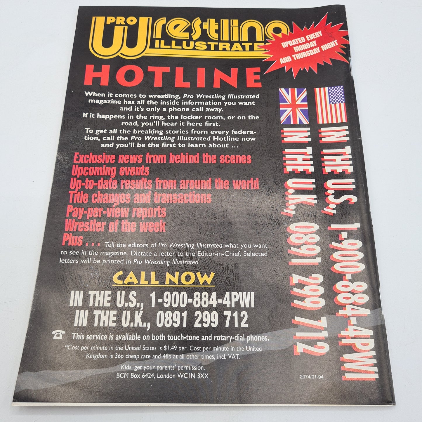 Inside Wrestling Magazine December 1994 Hogan Flair WWF WCW