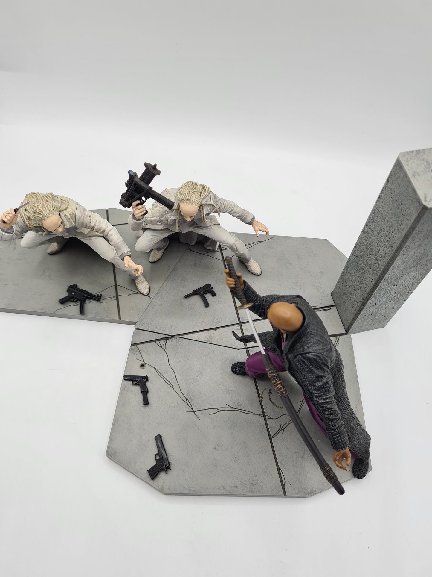 McFarlane Matrix Reloaded The Twins & MORPHIUS Movie Figures Set W8