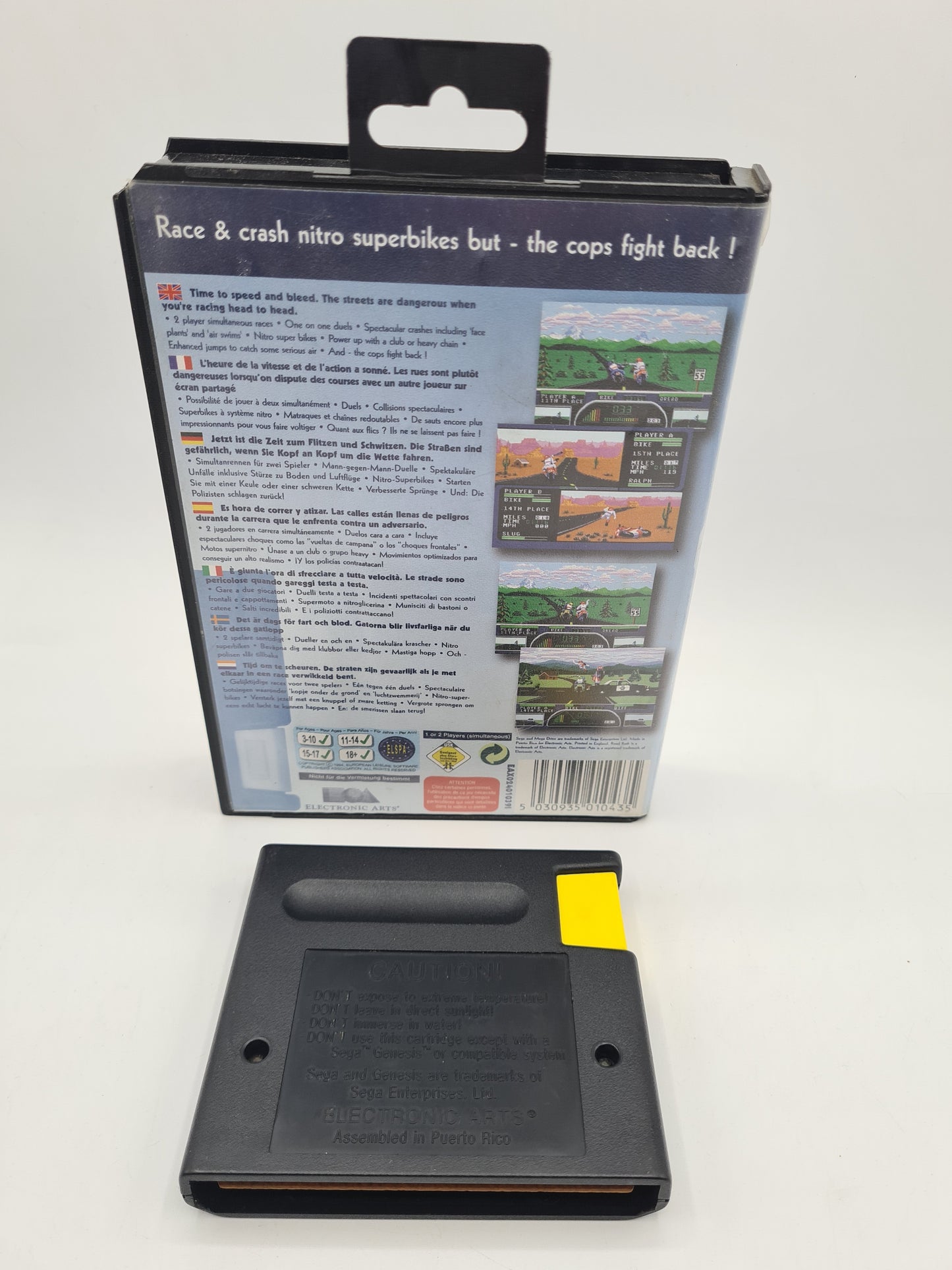 Sega Mega Drive Road Rash 2 Cart & Box Only W4