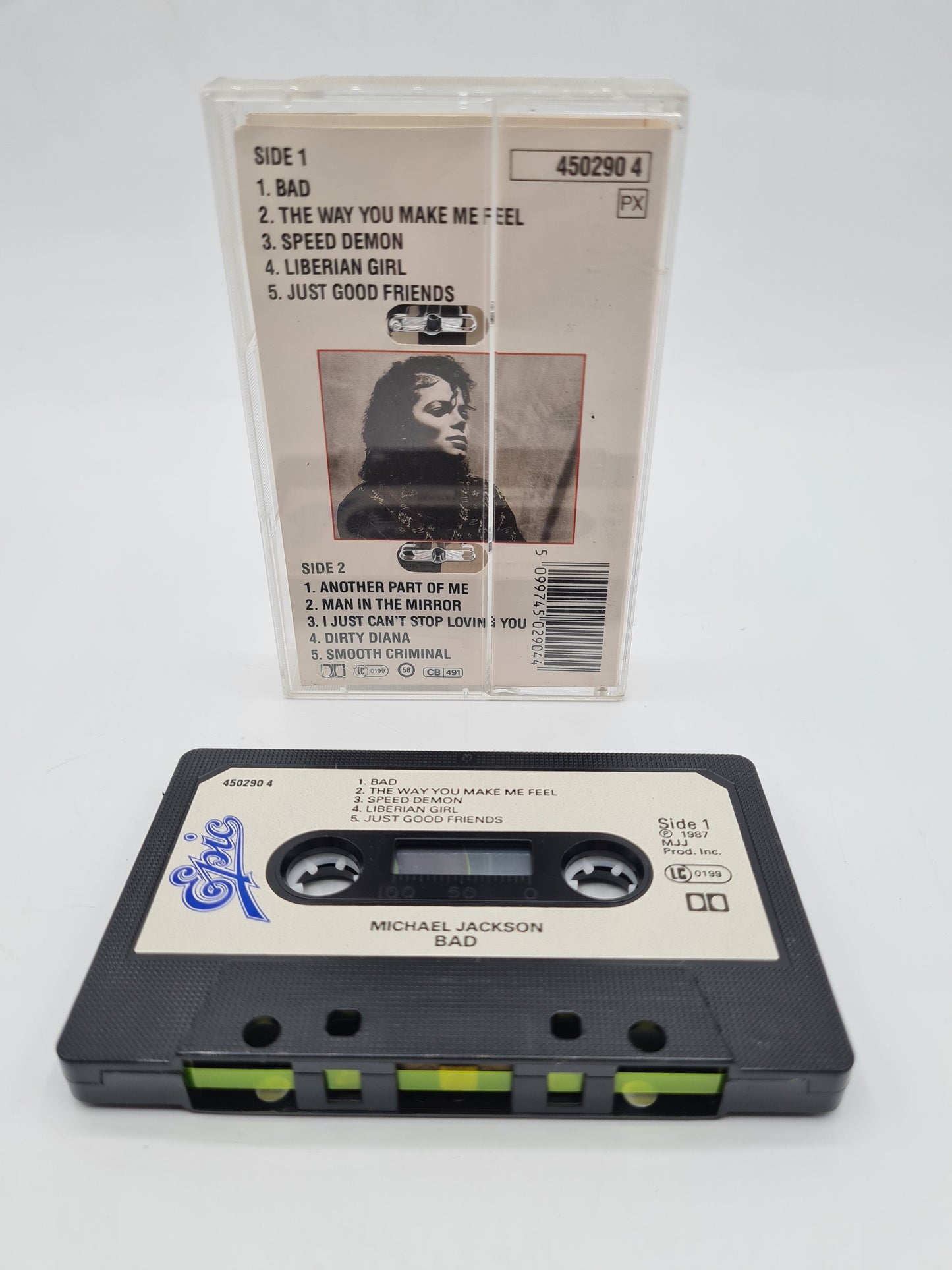 Michael Jackson BAD 1987 Epic 4502904 Cassette Tape Album