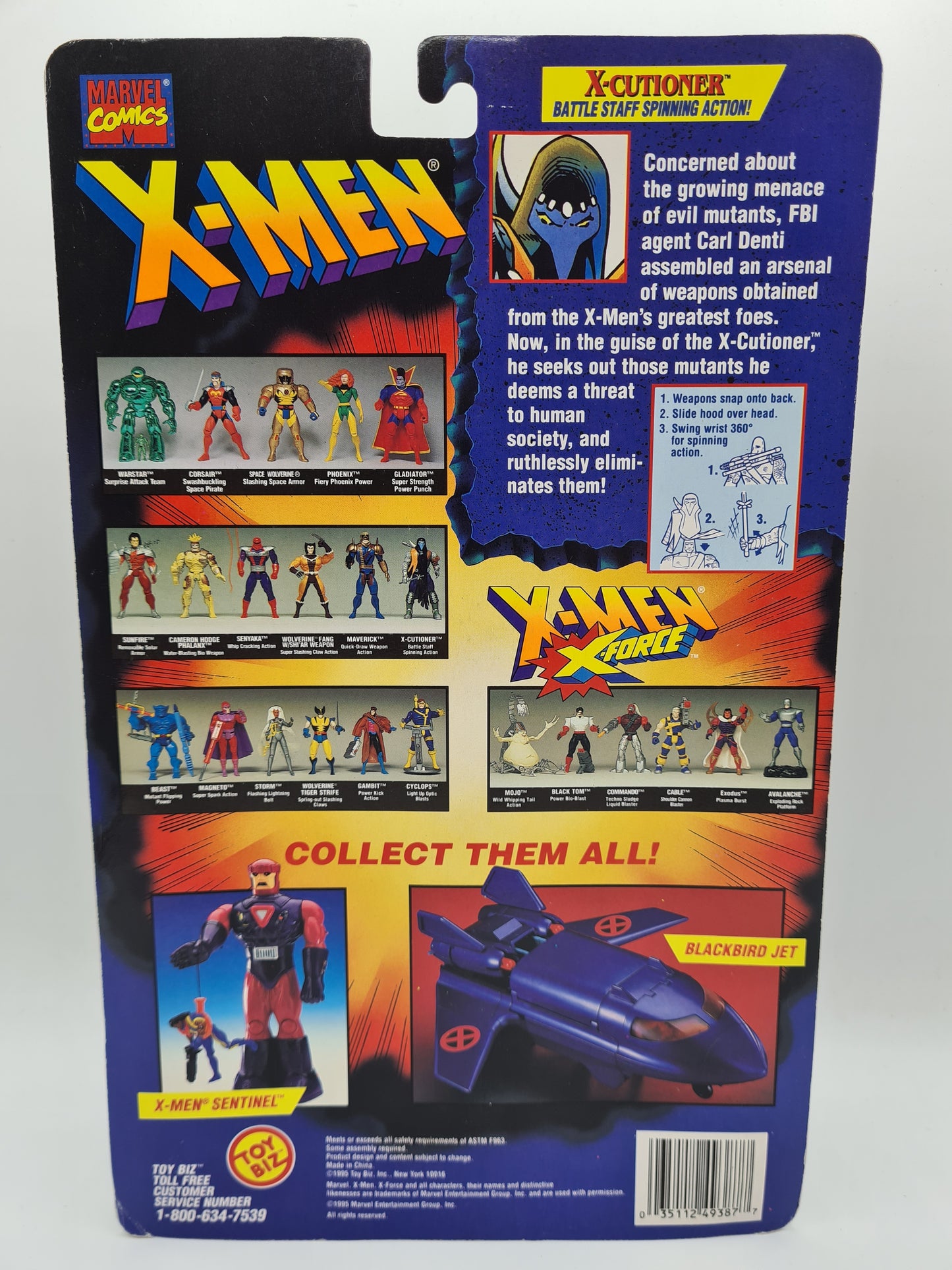 Marvel Comics X-Men Mutant Genesis Series X-Cutioner Action Figure 1995 Toybiz