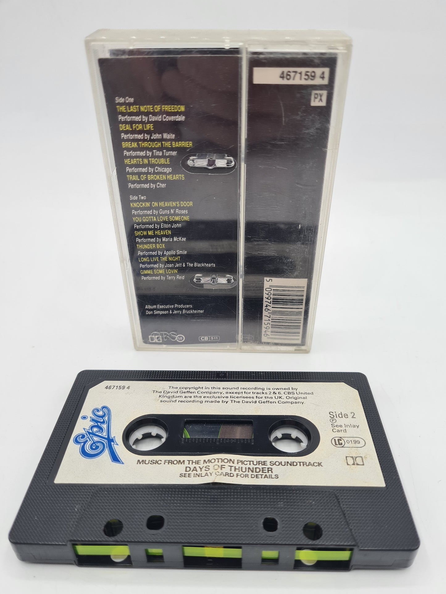 DAYS OF THUNDER MUSIC FROM THE MOTION PICTURE SOUNDTRACK CASSETTE TAPE