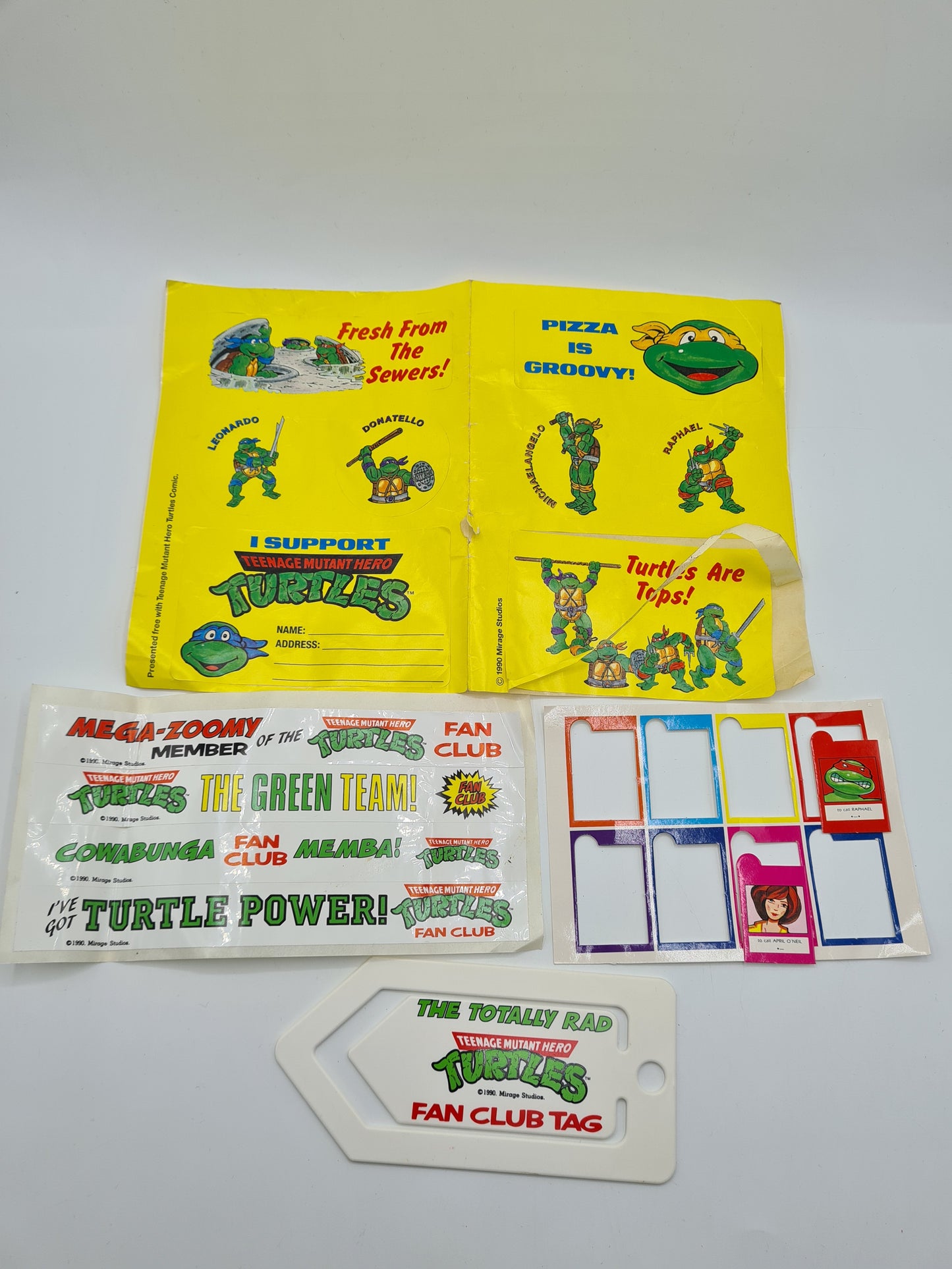 TMNT Teenage Mutant Hero Turtles UK Fan Club set 1990 90s W11