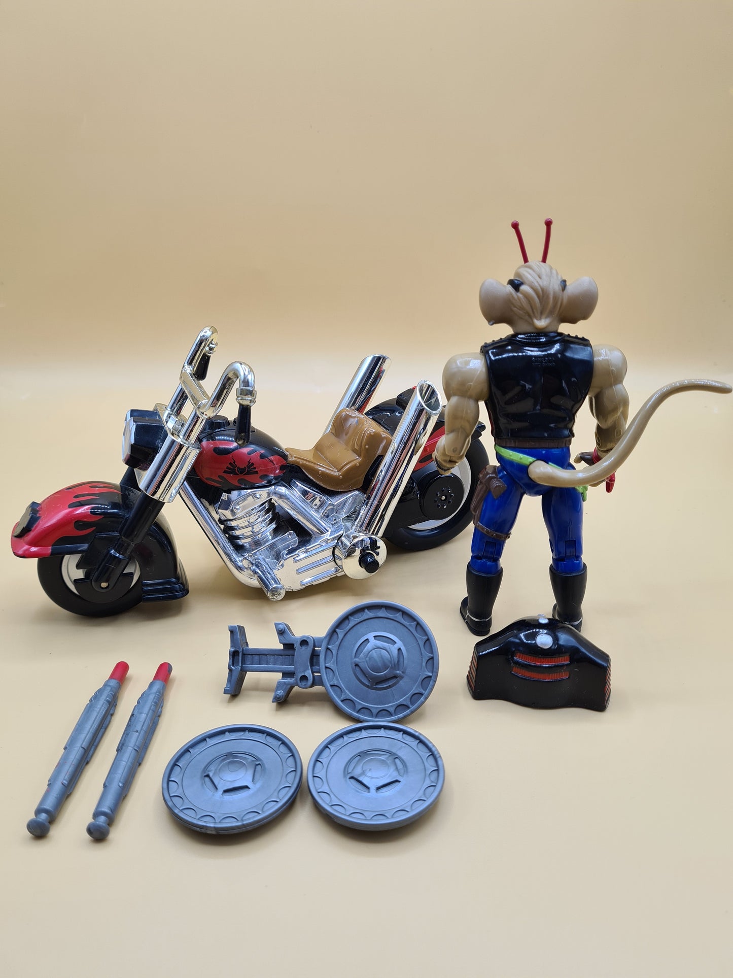 Throttle and Martian Monster Bike 1993 Galoob Biker Mice From Mars Complete W7