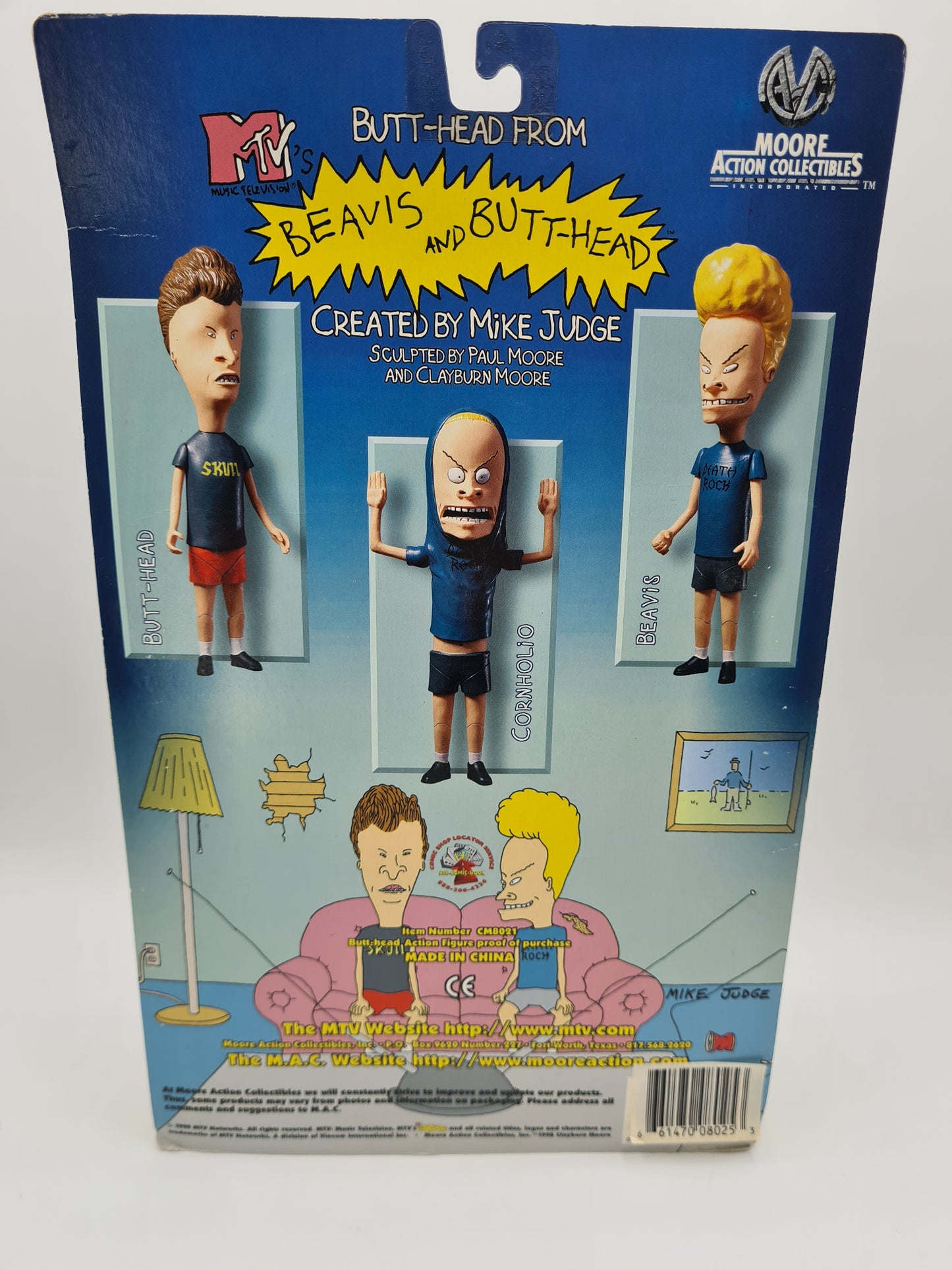 BEAVIS & BUTTHEAD Figure Moore Action 1998 Radioactive Butt-head Exclusives MTV 90s