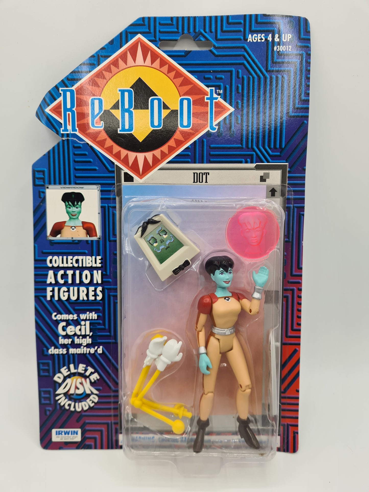 Reboot Dot Figure Vintage 1995 Irwin Toys Sealed on Card 90s Retro W10