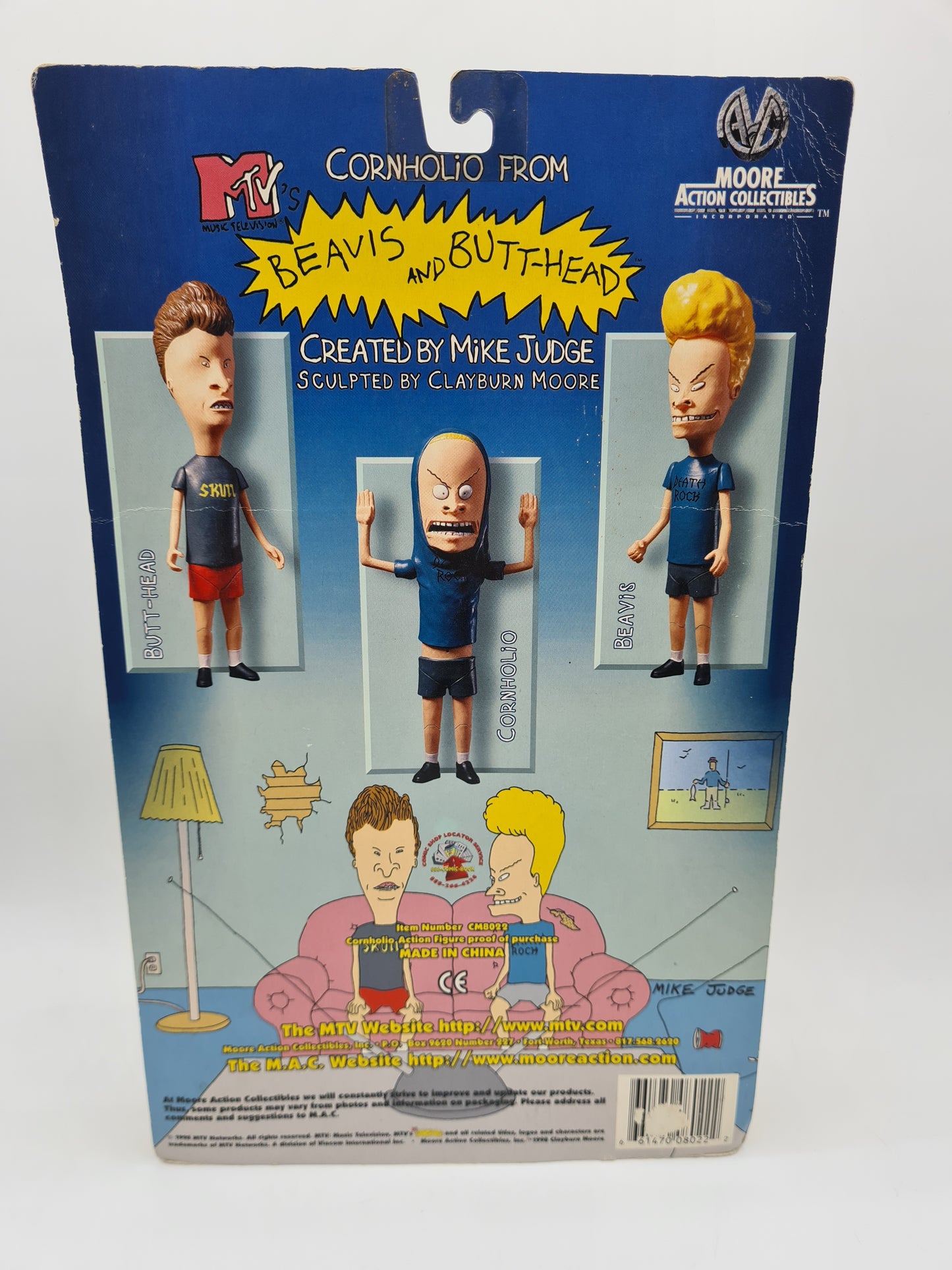 BEAVIS AND BUTT-HEAD MOORE COLLECTIBLES MTV'S CORNHOLIO ACTION FIGURE 90s 1998