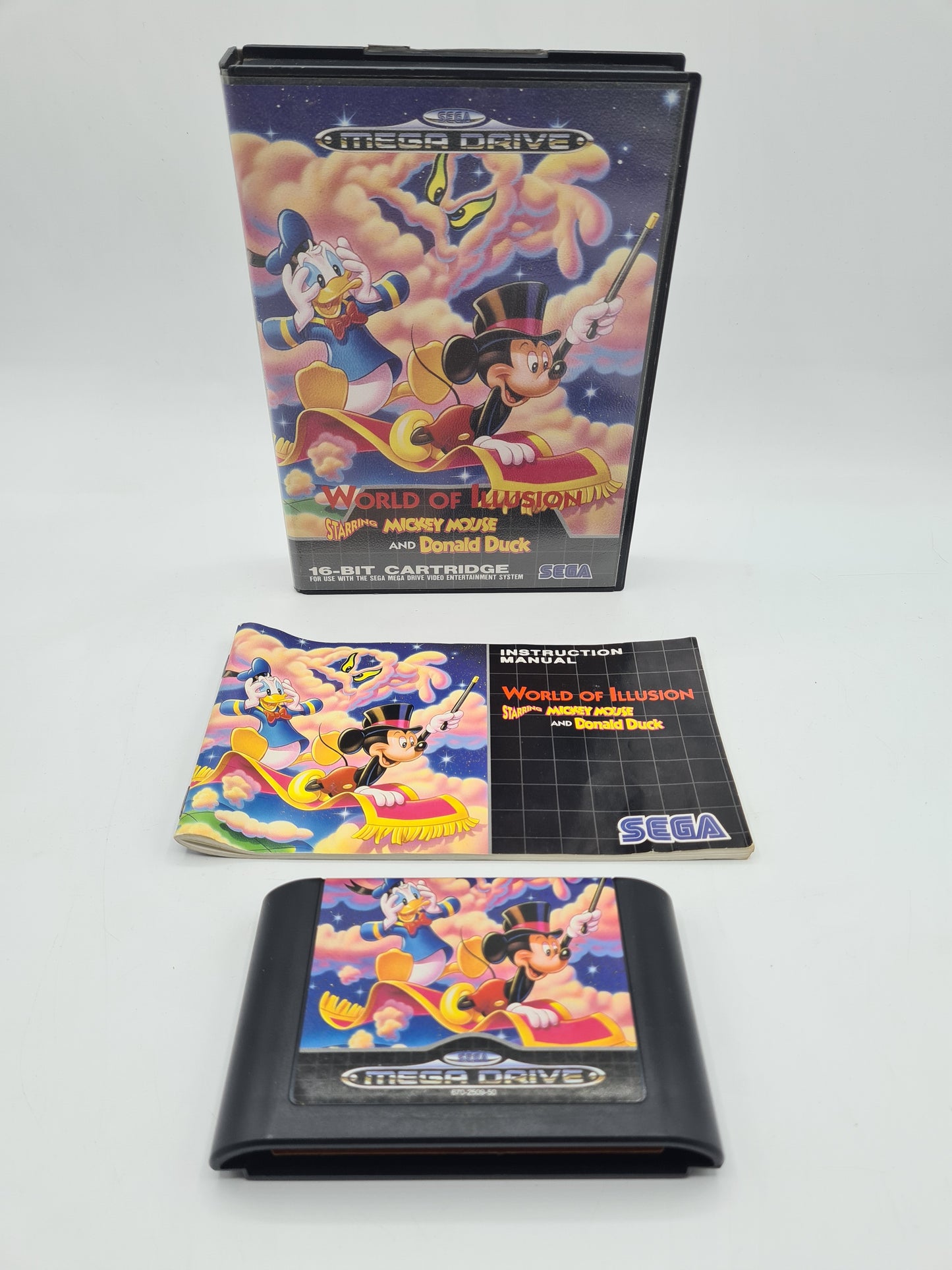 World Of Illusion Mickey Mouse Sega Mega Drive Game Boxed With Manual PAL W11