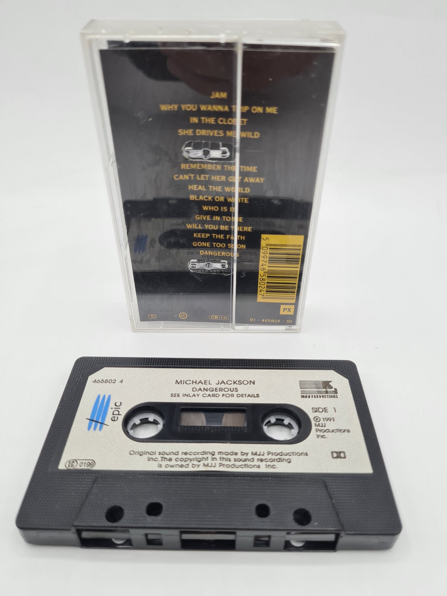MICHAEL JACKSON CASSETTE TAPE WITH PAPER LABELS DANGEROUS