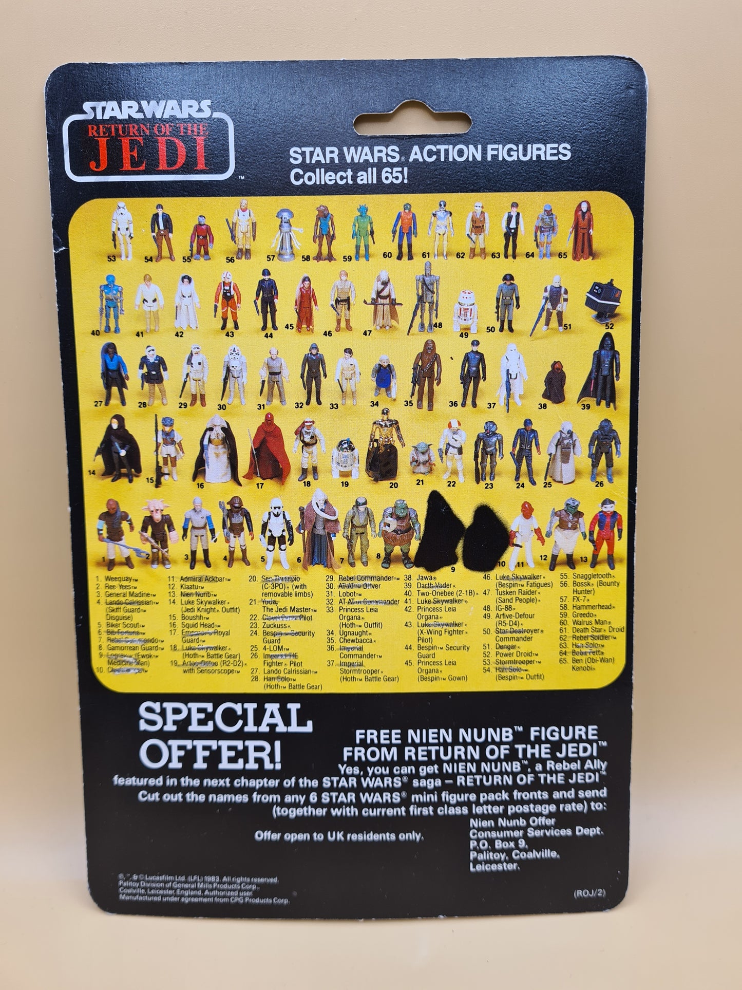 Star Wars 1983 Kenner Chief Chirpa 65-Back Cardback