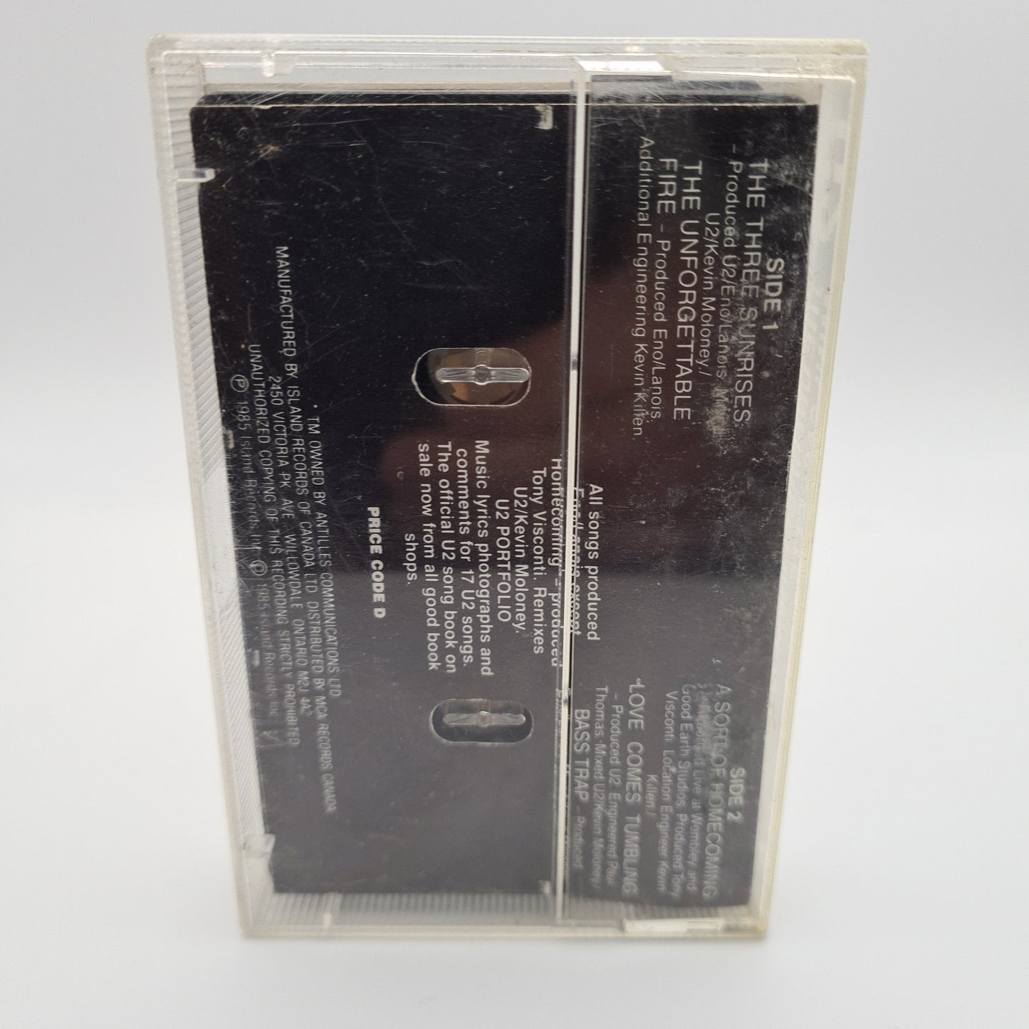 U2 The Unforgettable Fire Cassette Tape