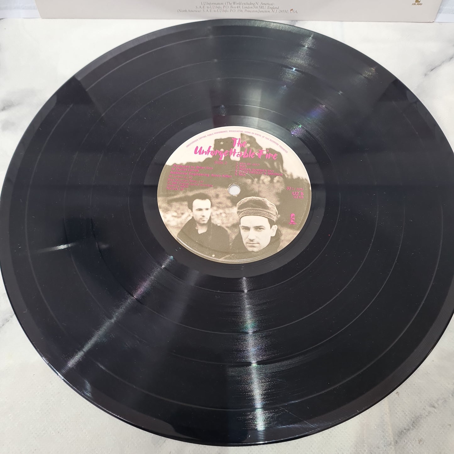 U2 The Unforgettable Fire LP 12" Vinyl