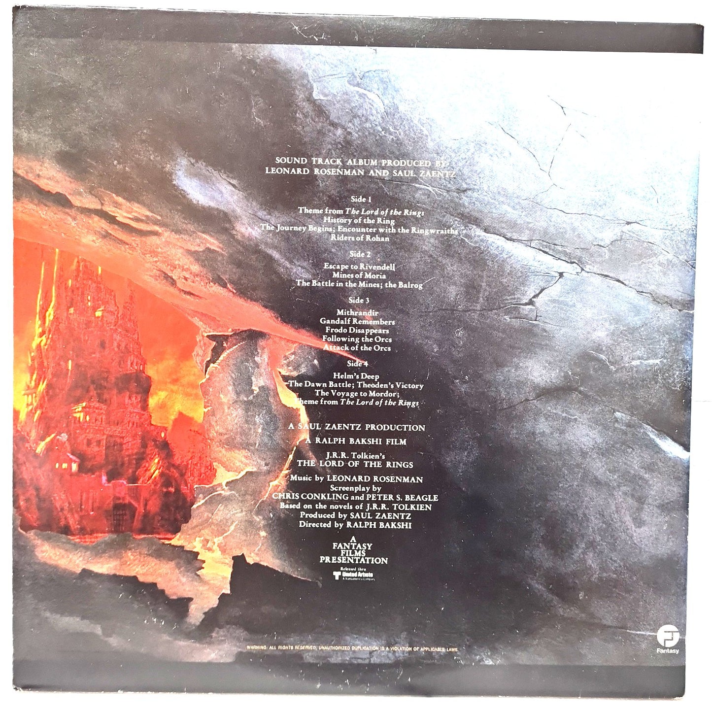 The Lord Of The Rings OST 12" LP Vinyl 1978