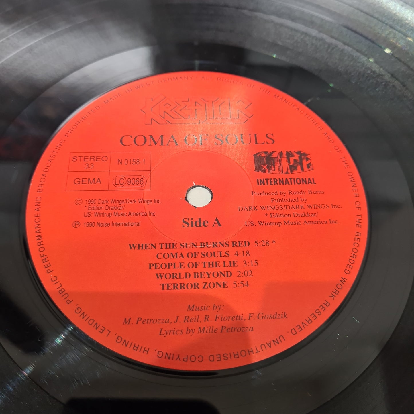Kreator 'Coma Of Souls' LP 12" Vinyl 1990
