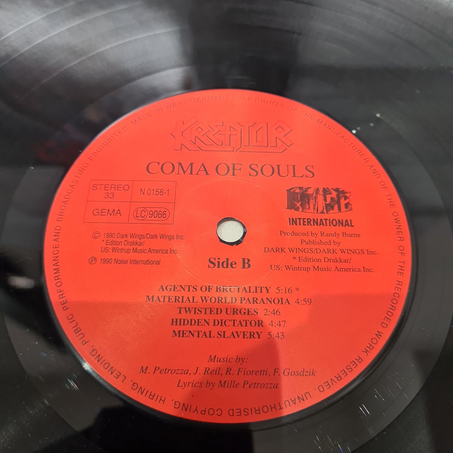 Kreator 'Coma Of Souls' LP 12" Vinyl 1990
