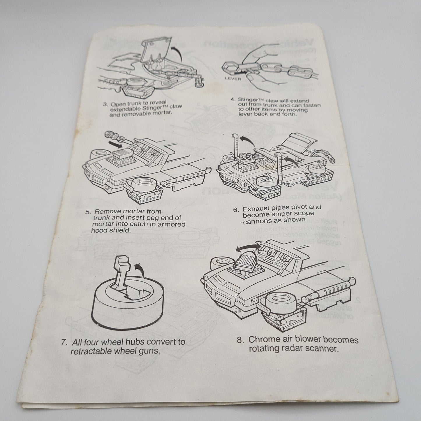 MASK Kenner Stinger Instructions W6