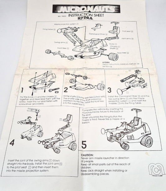 Micronauts Hydra Instruction Sheet W11