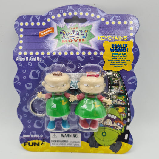 RUGRATS PHIL & LIL BASIC FUN KEY CHAIN FACTORY PACKAGED W8