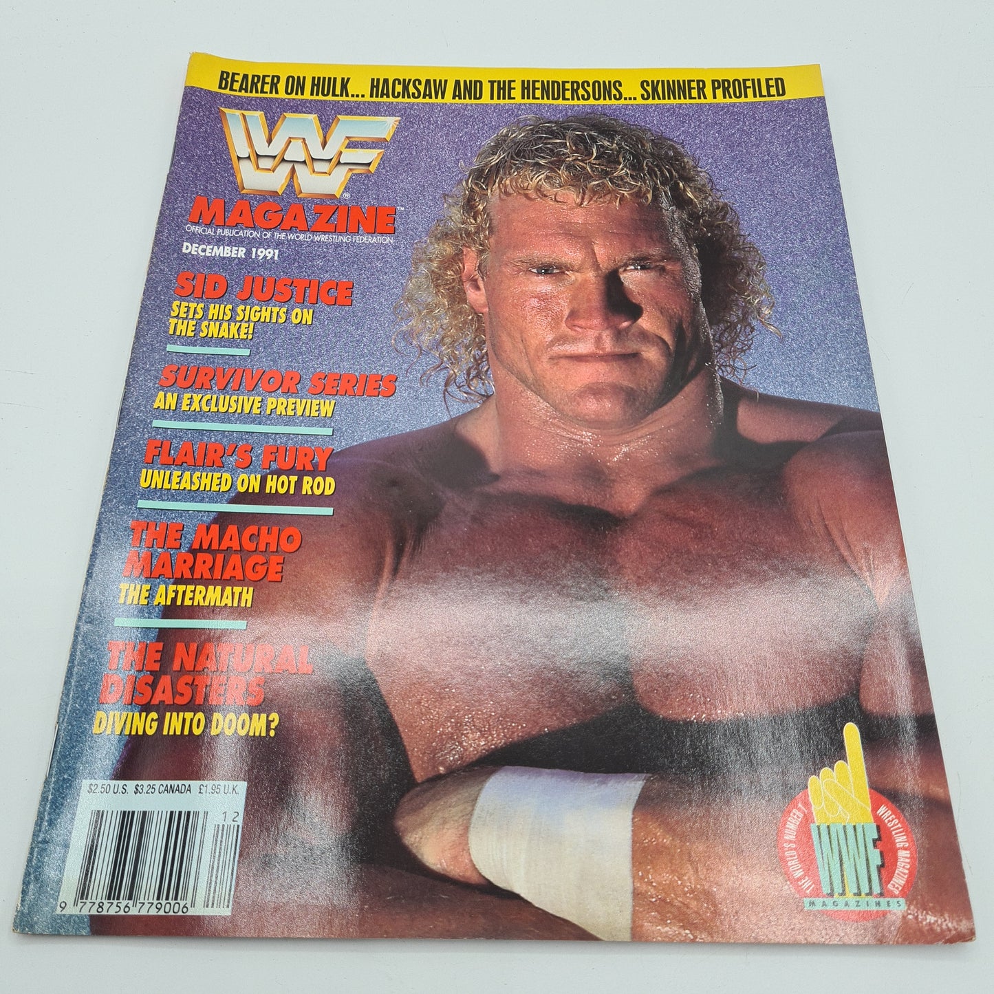 WWF WWE Magazine DECEMBER 1991 Sid Justice + Merchandise Catalogue