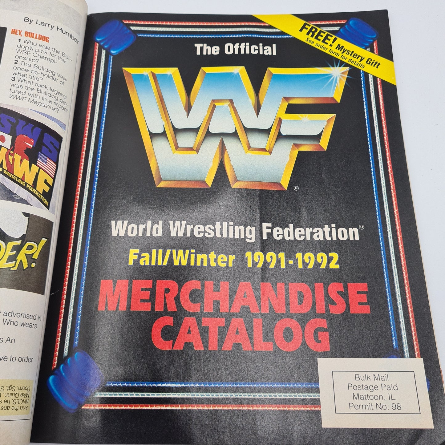 WWF WWE Magazine DECEMBER 1991 Sid Justice + Merchandise Catalogue