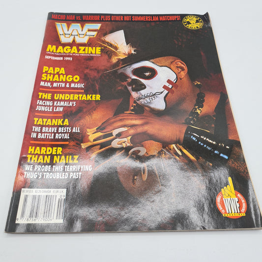 WWF Magazine SEPTEMBER 1992 Papa Shango + Merchandise Catalogue
