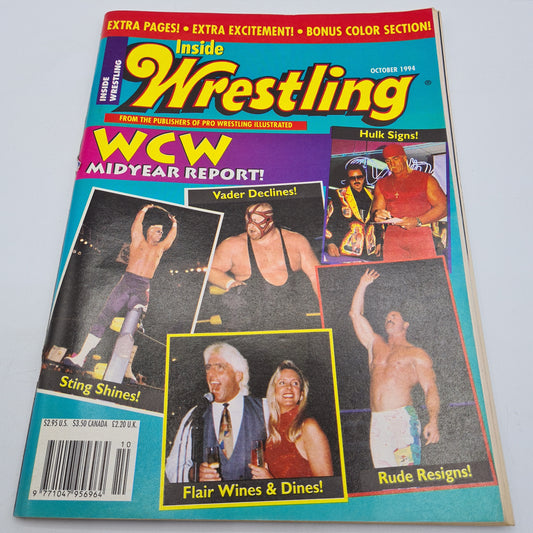 Inside Wrestling Magazine October 1994 Sting Vader Rude Hogan WWF WCW