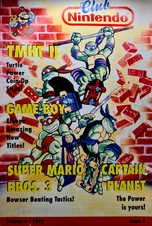 Club Nintendo Magazine Volume 4 Issue 2 1992 TMNT II 2 Turtles Mario Bros 3 W4