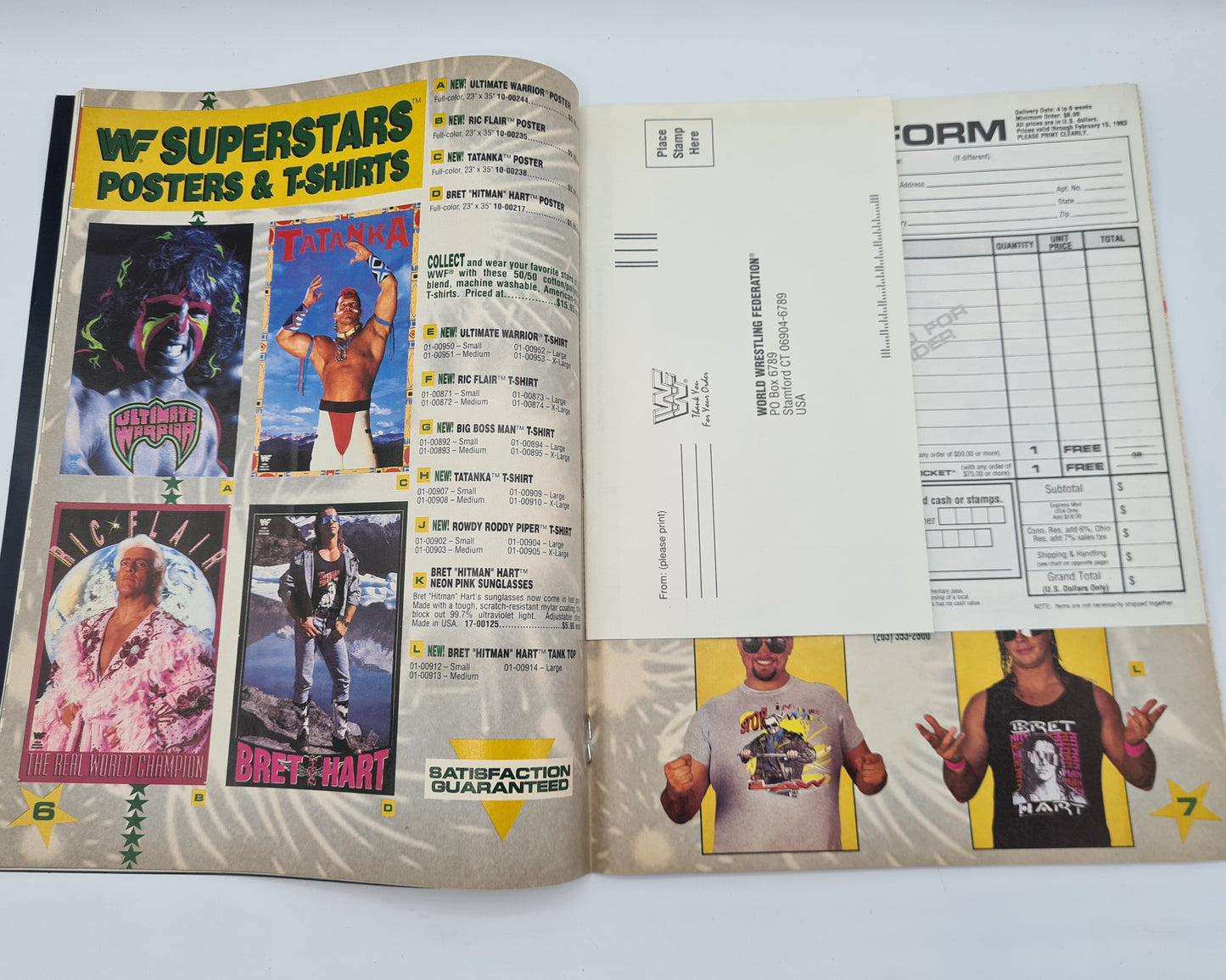 WWF Magazine AUGUST 1992 British Bulldog + Merchandise Catalogue