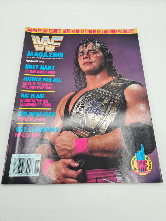 WWF MAGAZINE NOVEMBER 1991 WRESTLING WWE BRET HART SUMMERSLAM