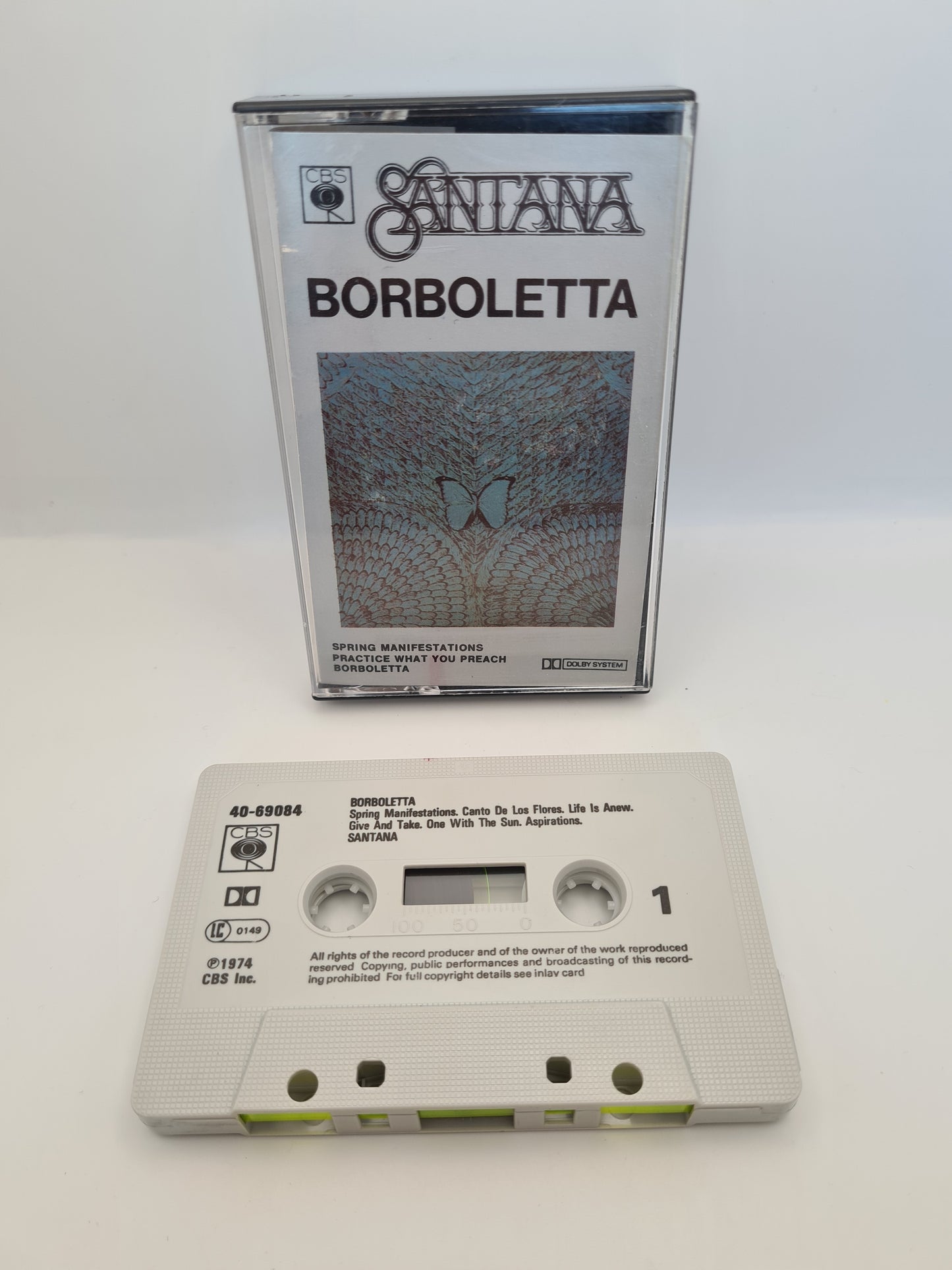 SANTANA BORBOLETTA CASSETTE TAPE CBS