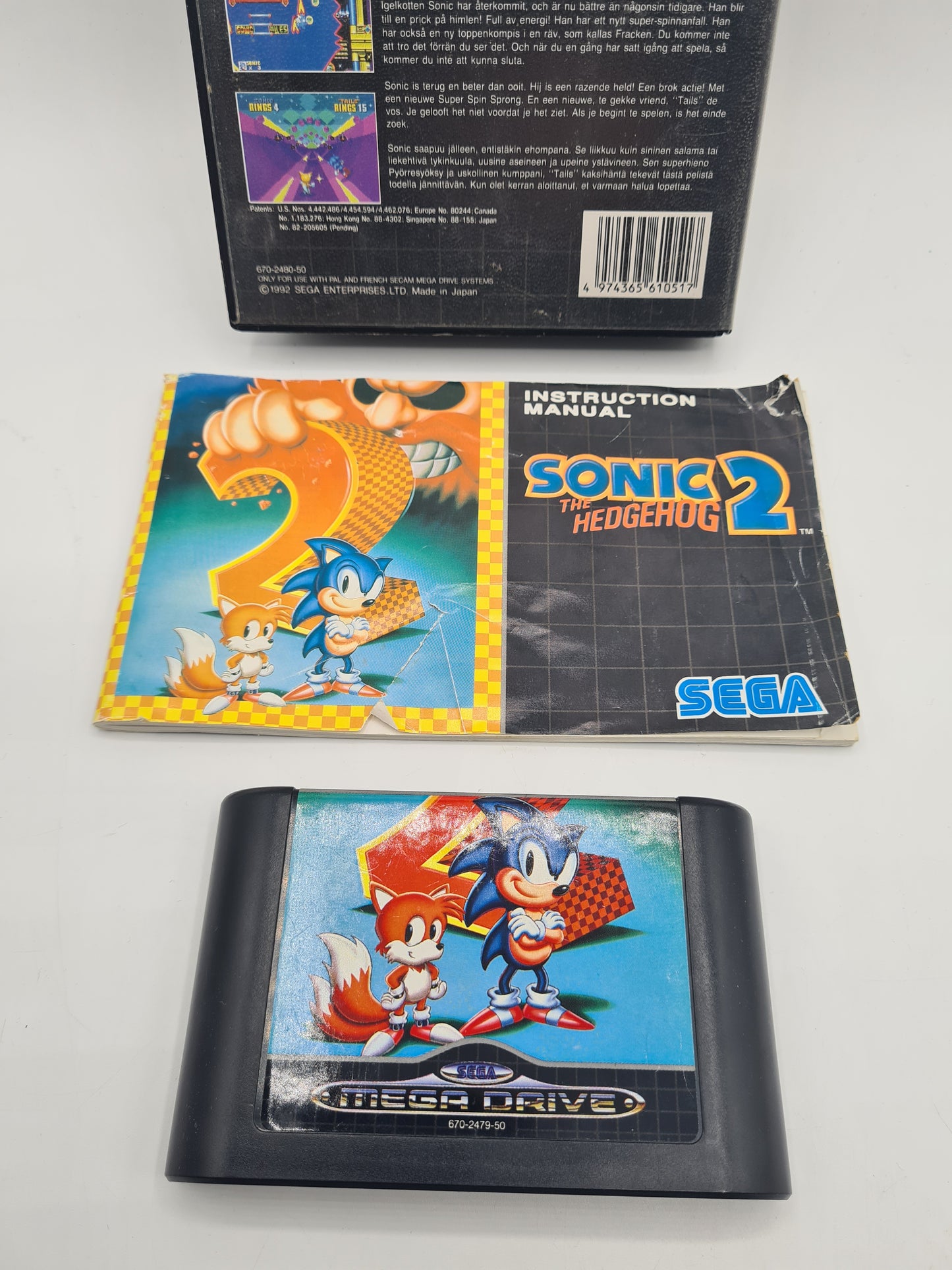 Sega Mega Drive Sonic The Hedgehog 2 Game 90s W3