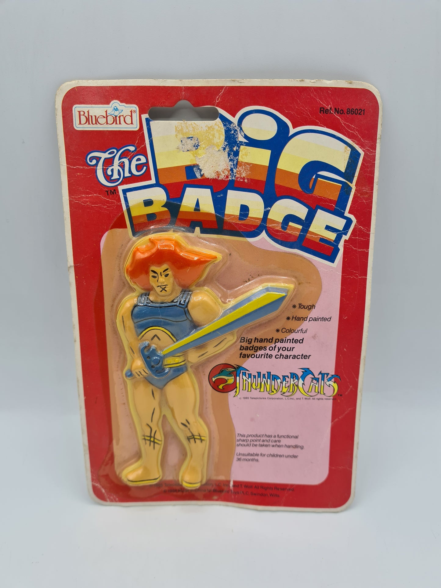 Thundercats Lion-O The BIG Pin Badge MOC Bluebird Toys UK 1986 W11