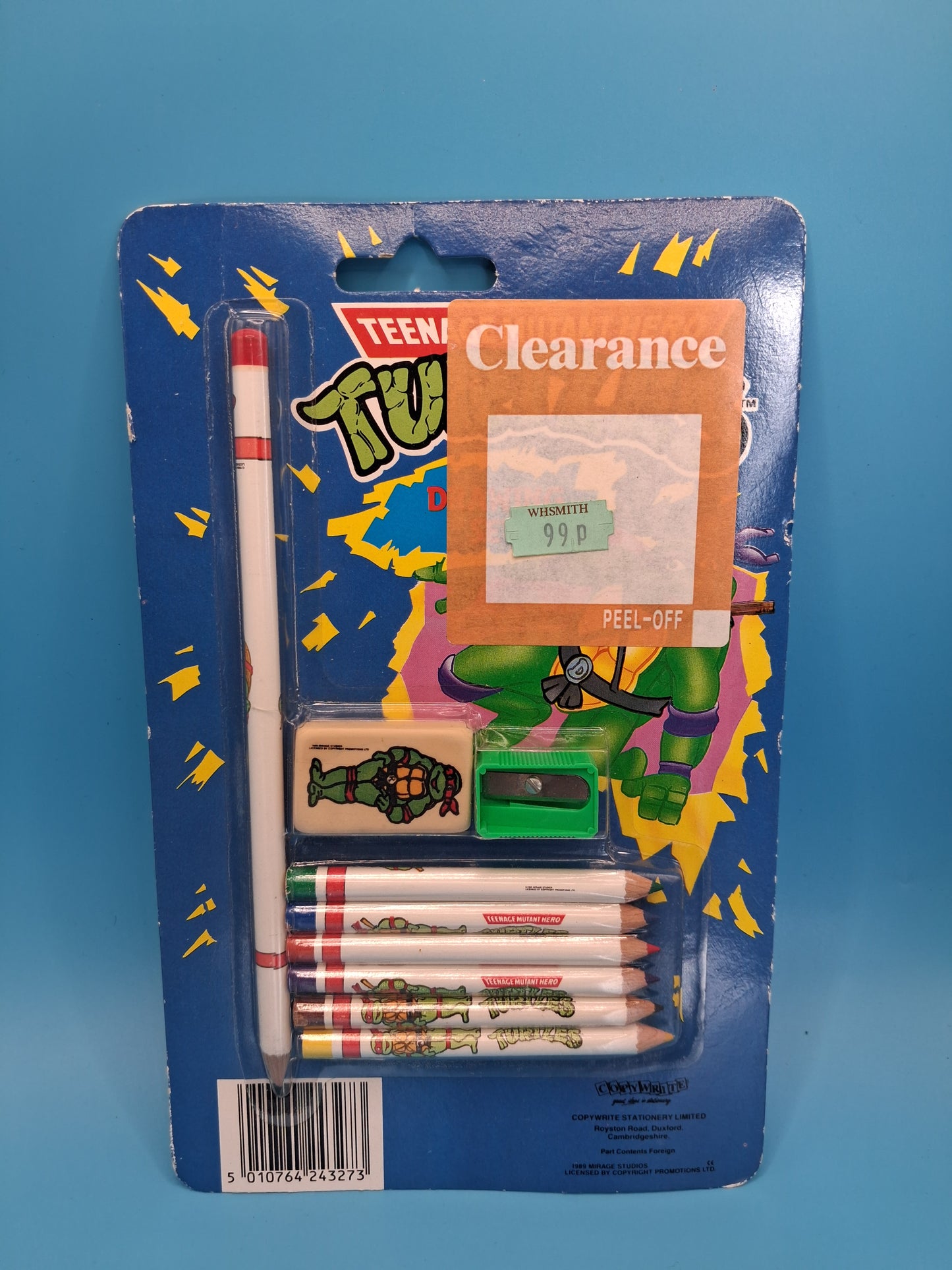Teenage Mutant Hero Turtles 80s Pencil Set 1989 Sealed Vintage Collectible Stationery W4