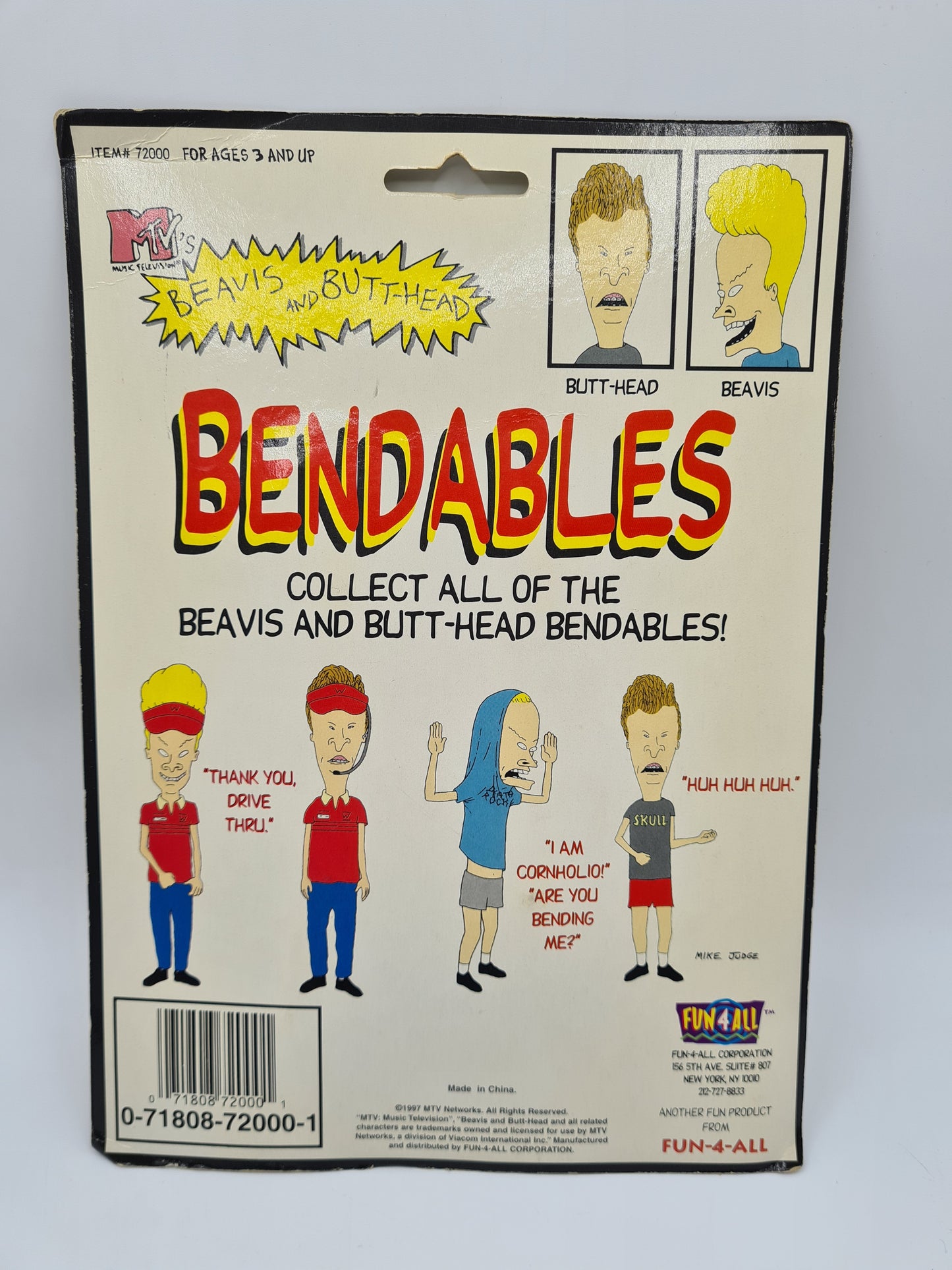 Beavis & Butt-Head 90s Figures Burger World Bendables Fun 4 All MTV 1997
