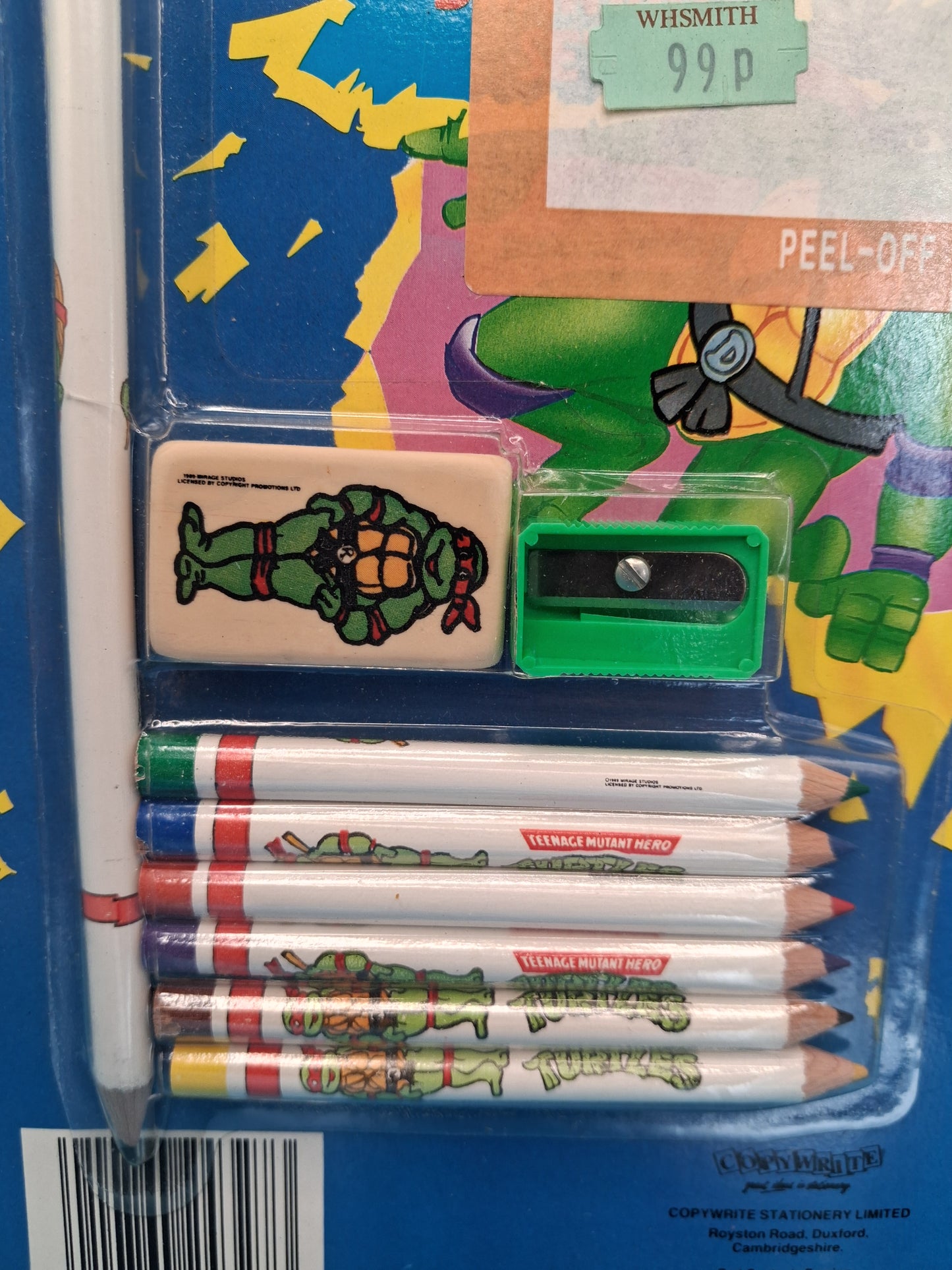 Teenage Mutant Hero Turtles 80s Pencil Set 1989 Sealed Vintage Collectible Stationery W4