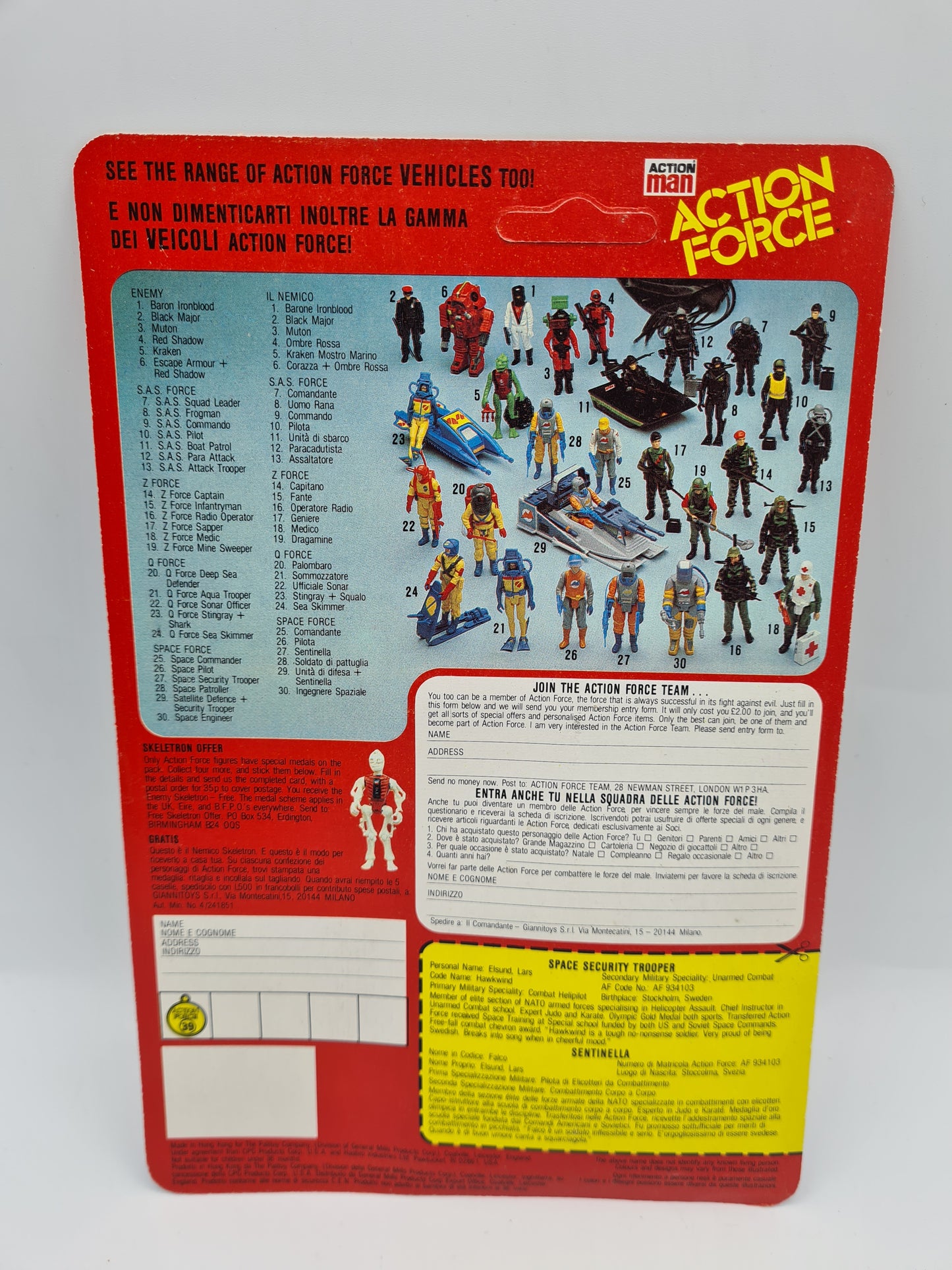 GI JOE SPACE Security Trooper Action FORCE PATROLLER Action Figure 80s  W4