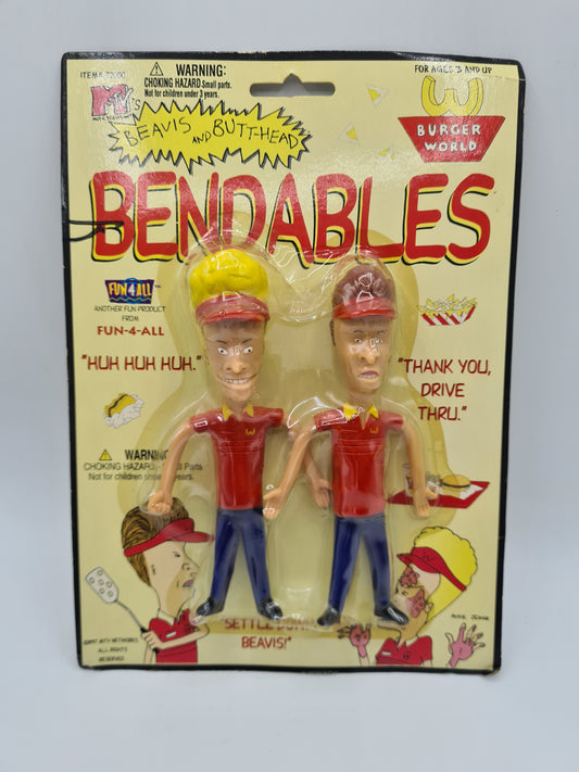 Beavis & Butt-Head 90s Figures Burger World Bendables Fun 4 All MTV 1997