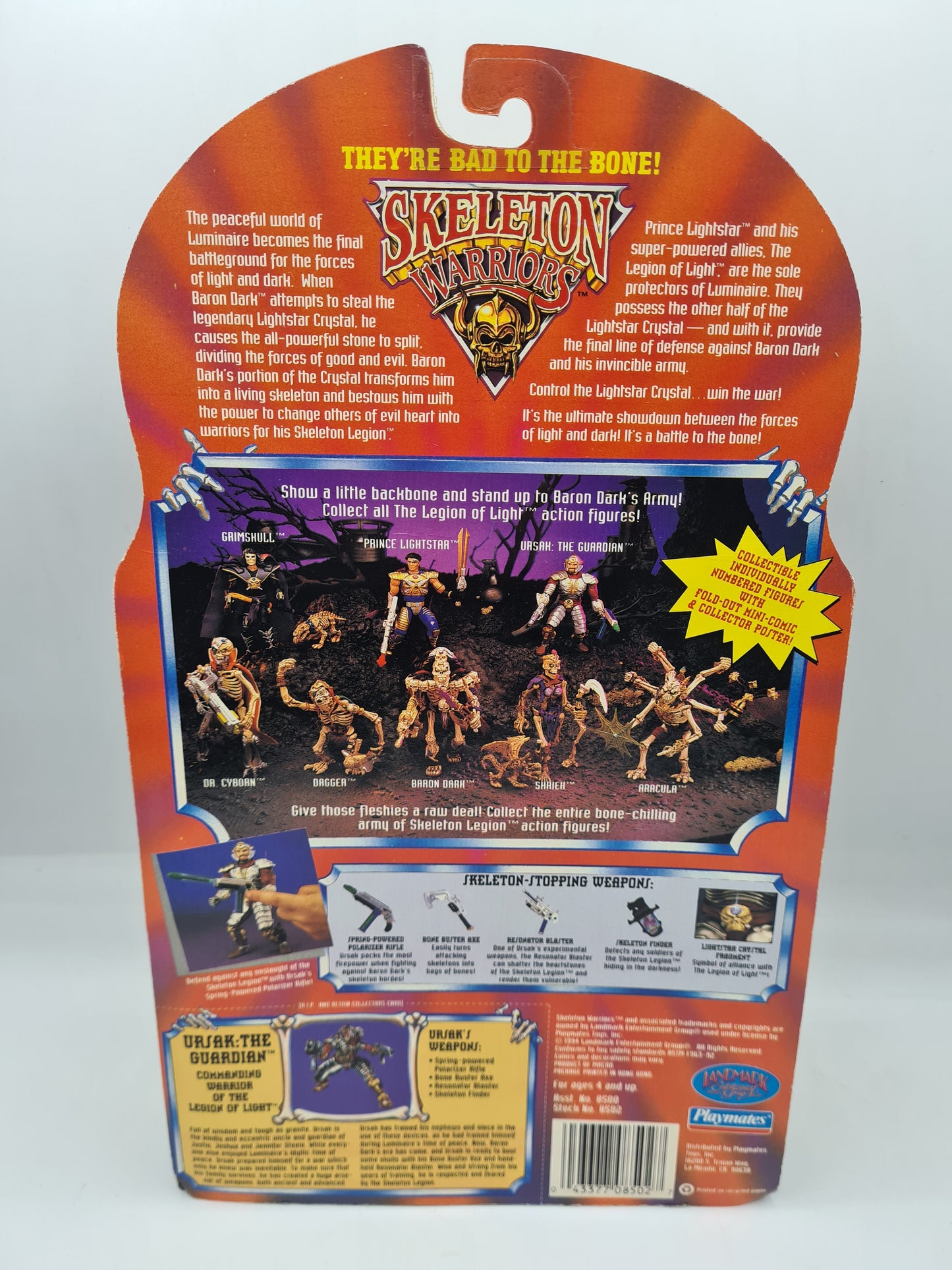 Vintage Playmates Skeleton Warriors Action Figure Ursak The Guardian 90s Action Figure
