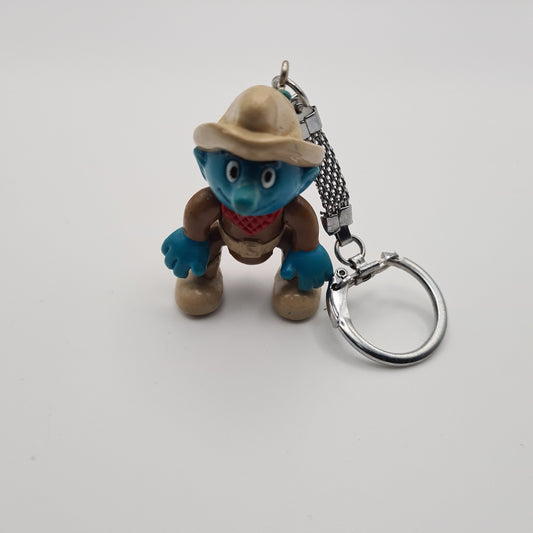 Smurf Peyo Cowboy Keyring 1996