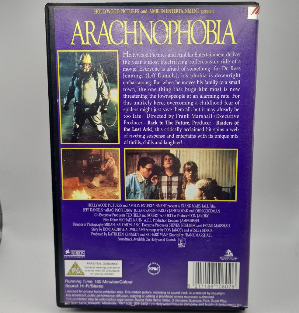 Arachnophobia VHS Ex Rental