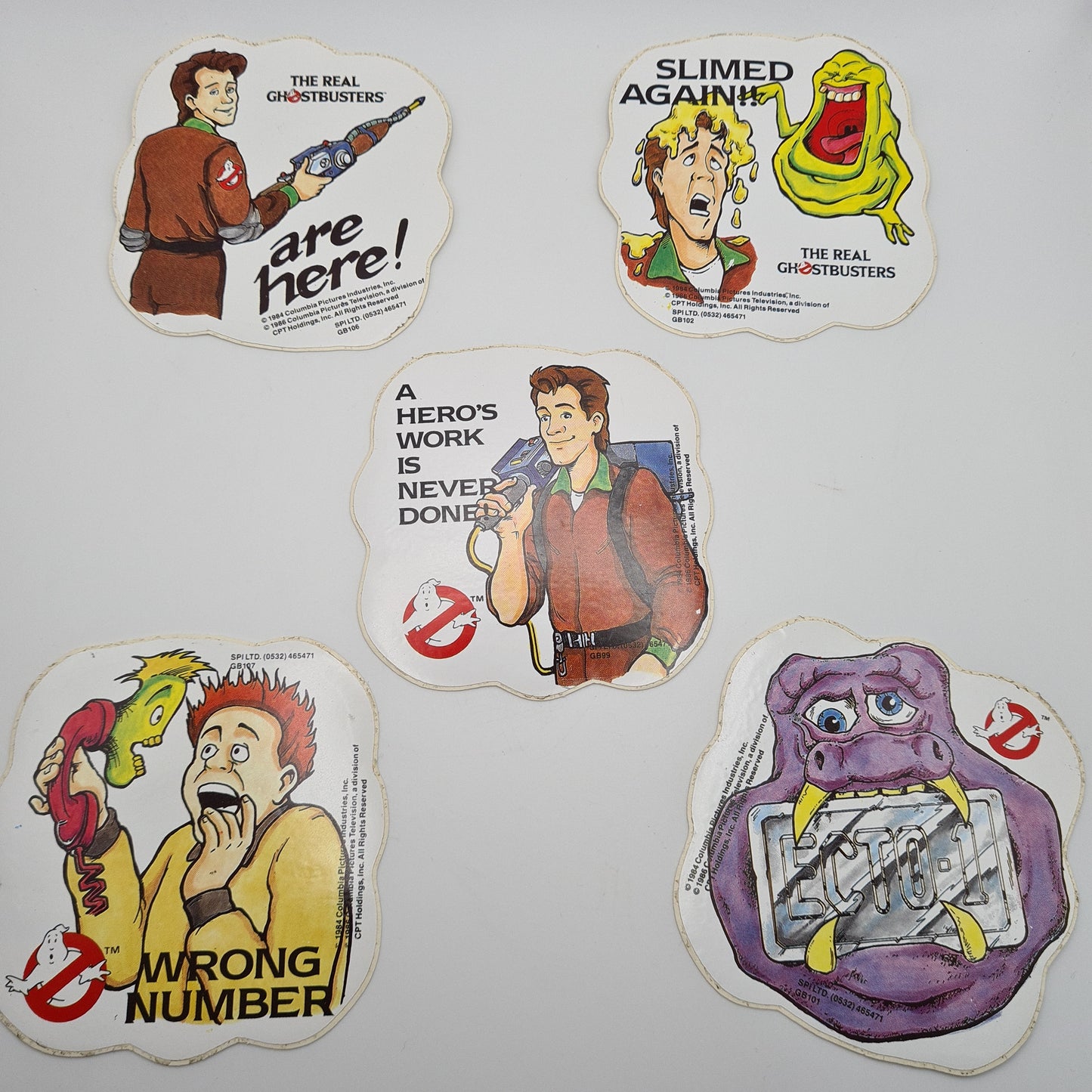 The Real Ghostbusters Vintage Stickers x5 W5